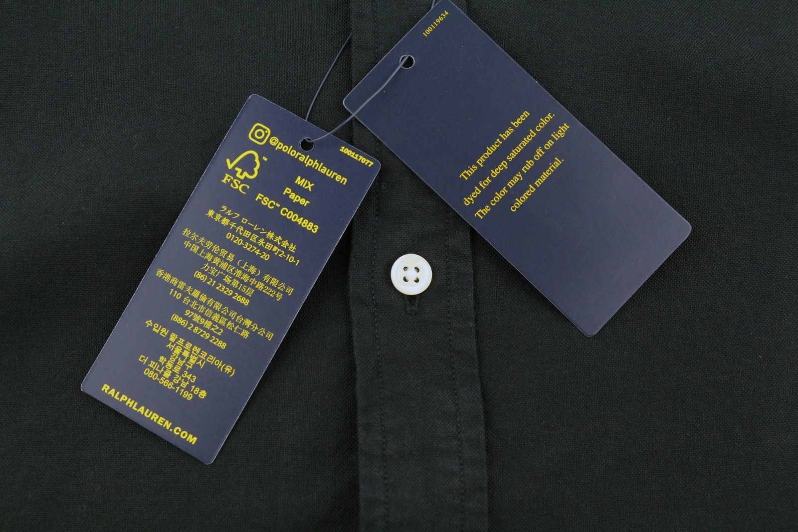 Ralph Lauren CORE REPLEN XL Black Button-Down Neck Slim Fit 87039 Size US XL / EU 56 / 4 - 8 Thumbnail
