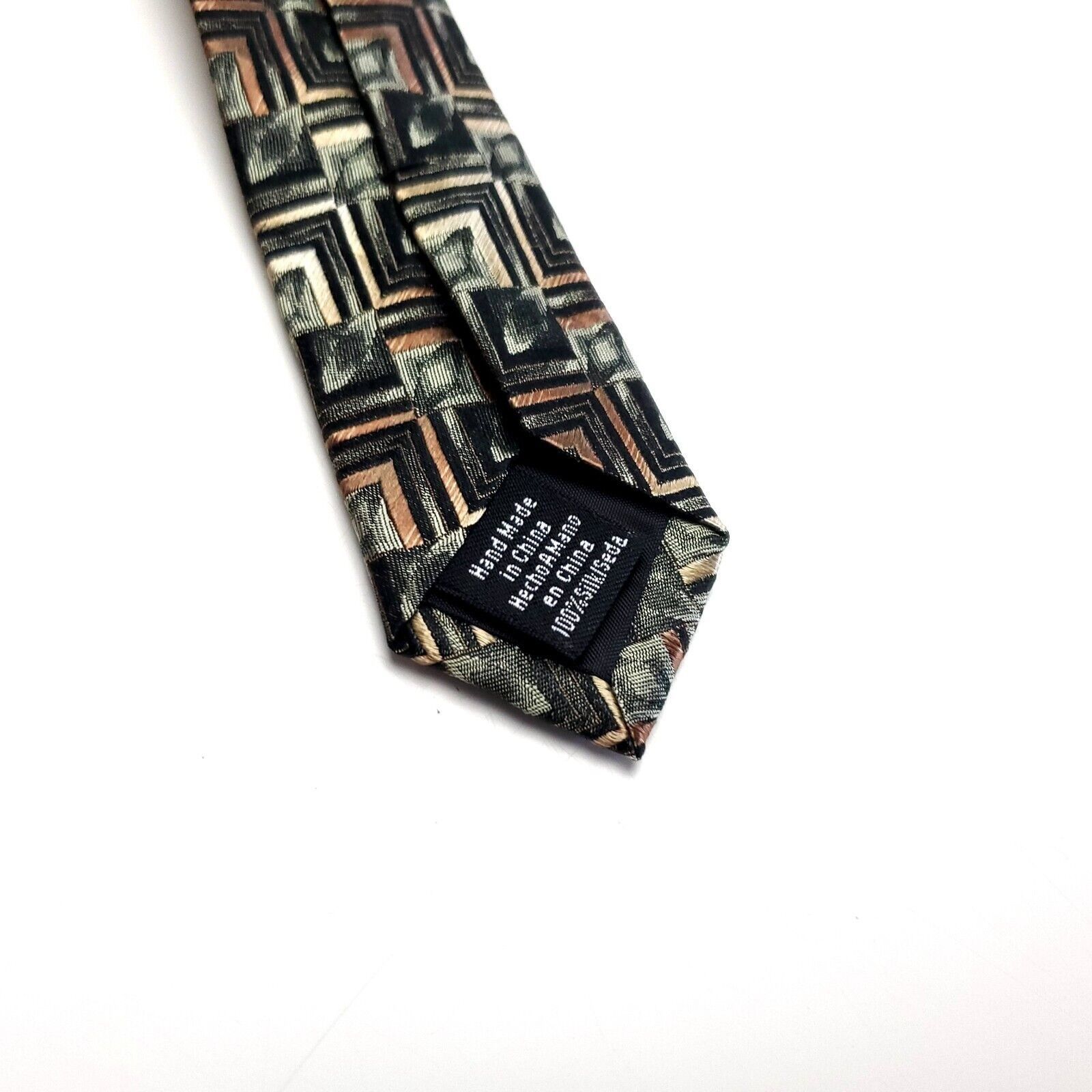 Van Heusen Van Heusen Woven Green Abstract Silk Tie Size ONE SIZE - 5 Thumbnail