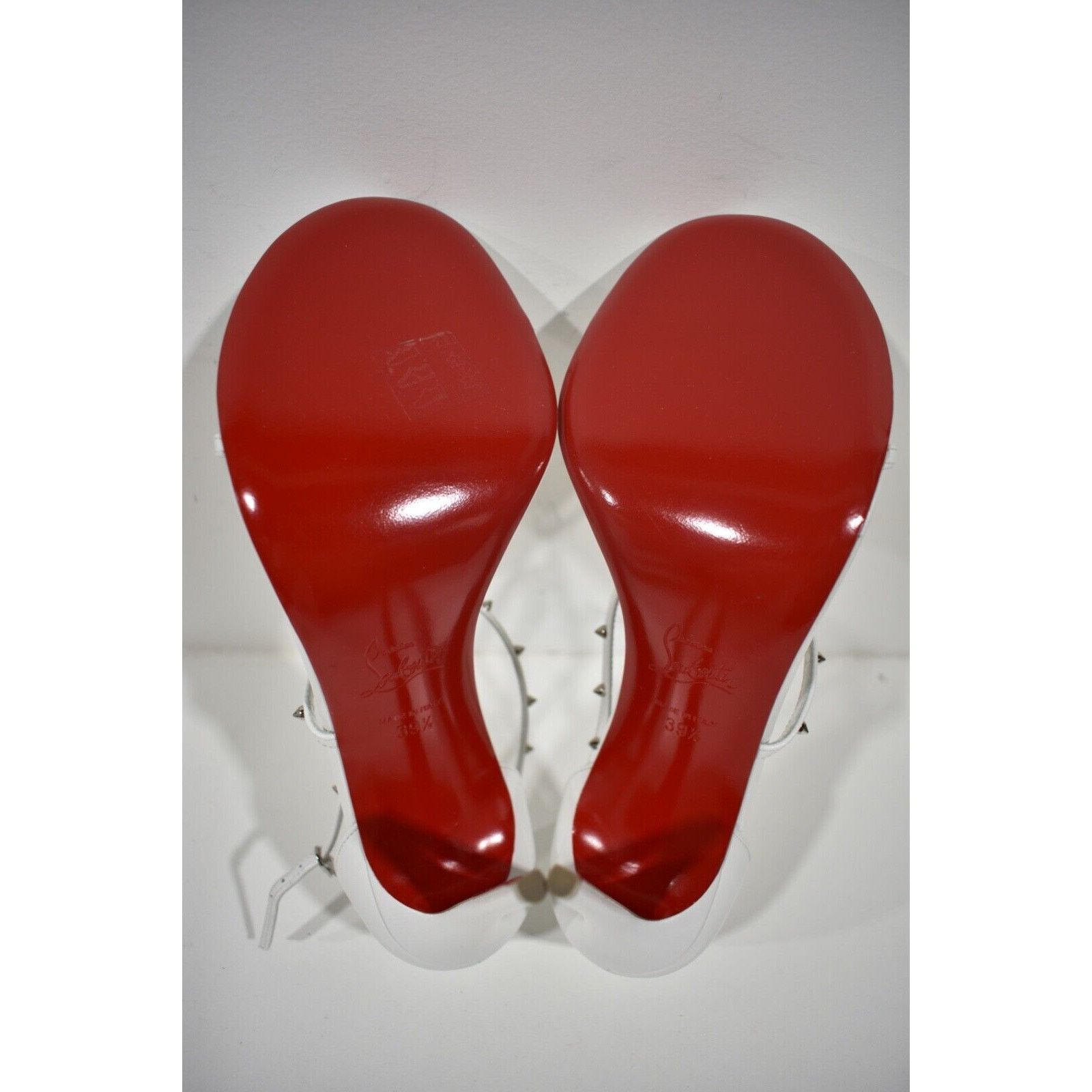 Christian Louboutin Riojana Spikes 100 White Ankle Strappy Sandal Heel Pump 39.5 Size US 9.5 / IT 39.5 - 12 Thumbnail