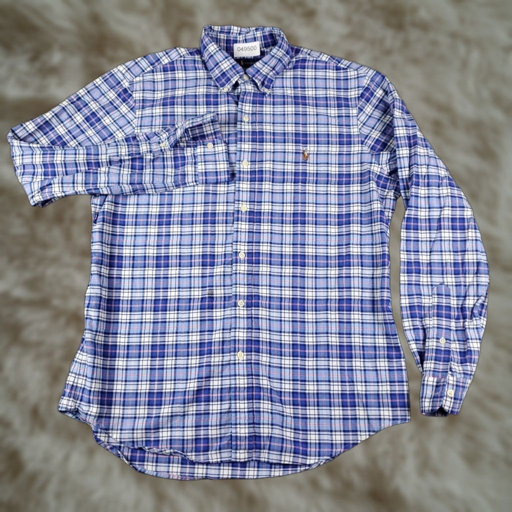 Ralph Lauren Ralph Lauren Blue Plaid Button-Up Shirt Mens Large Long Sleeve Classic Preppy Size US L / EU 52-54 / 3 - 1 Thumbnail