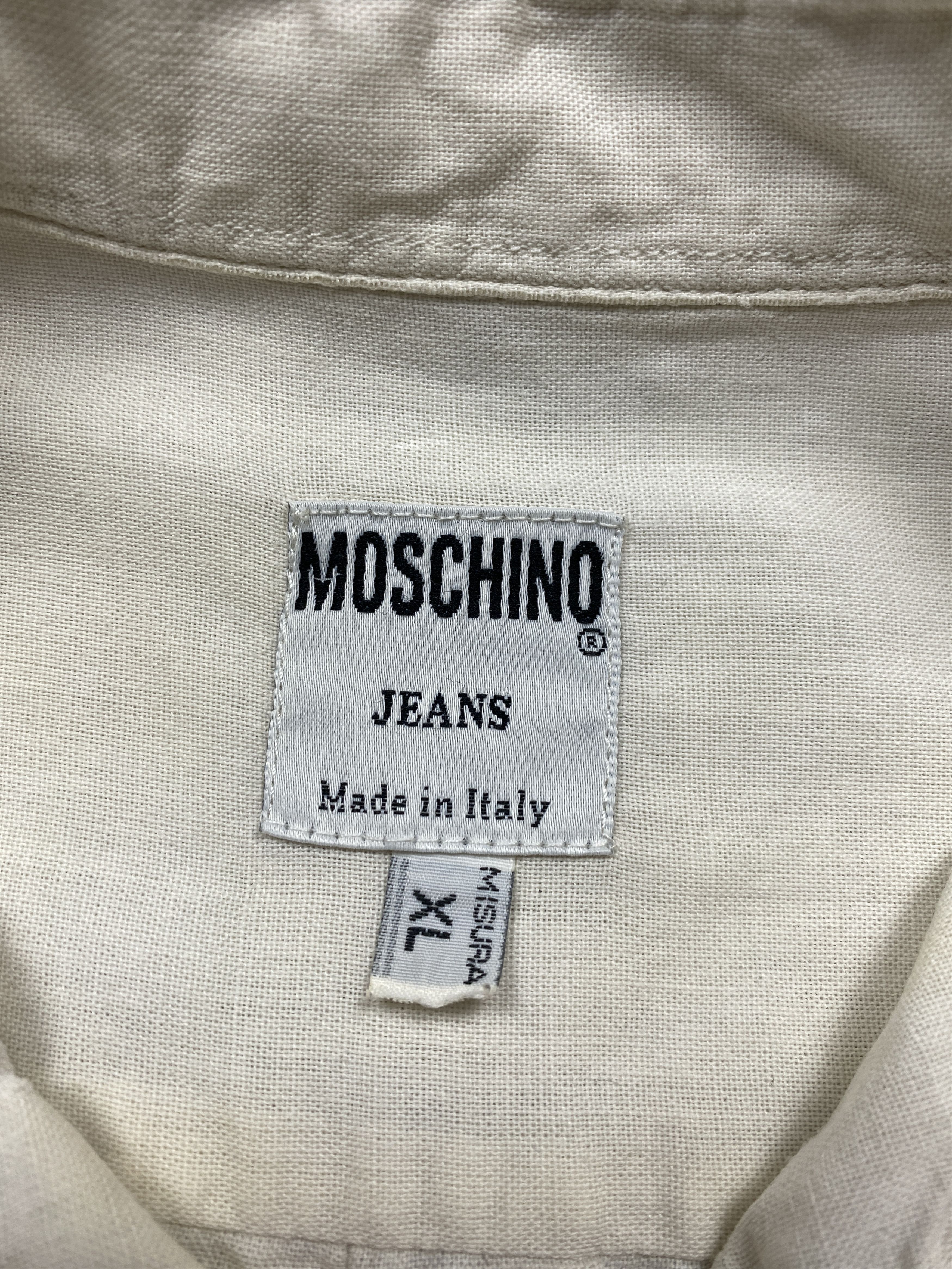 Moschino × Vintage Moschino Vintage Distressed Linen Shirt Size US XL / EU 56 / 4 - 8 Thumbnail
