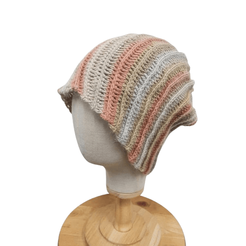 If Six Was Nine 🌸 Japanese hand craft stripes multicolor knit daisy hat Size ONE SIZE - 1 Thumbnail