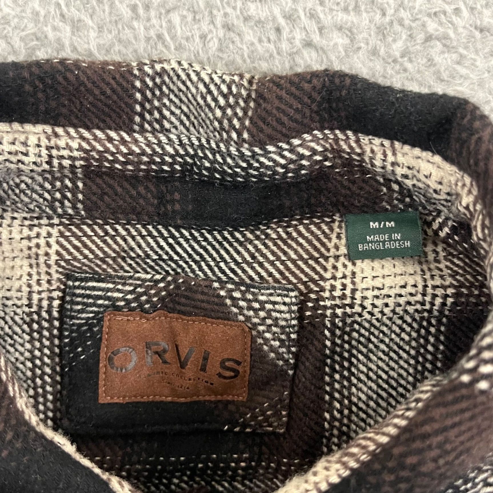 Orvis Orvis Shirt Mens M Brown Plaid Flannel Long Sleeve Button Pocket Heavy Cotton Size US M / EU 48-50 / 2 - 6 Thumbnail