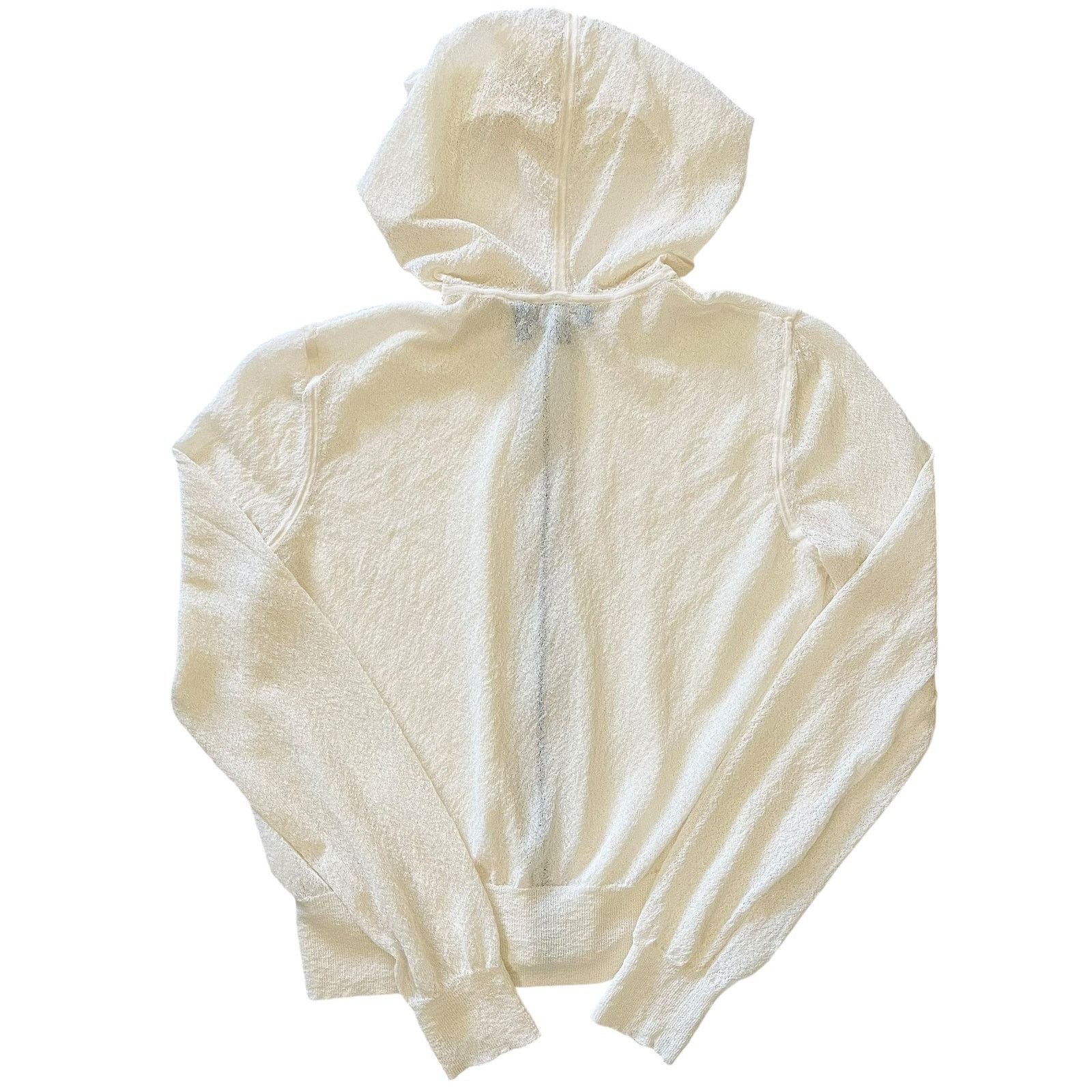 Theory Theory Hodina B Crimp Knit Ivory-White Mesh Hoodie Sweater Size S / US 4 / IT 40 - 3 Thumbnail
