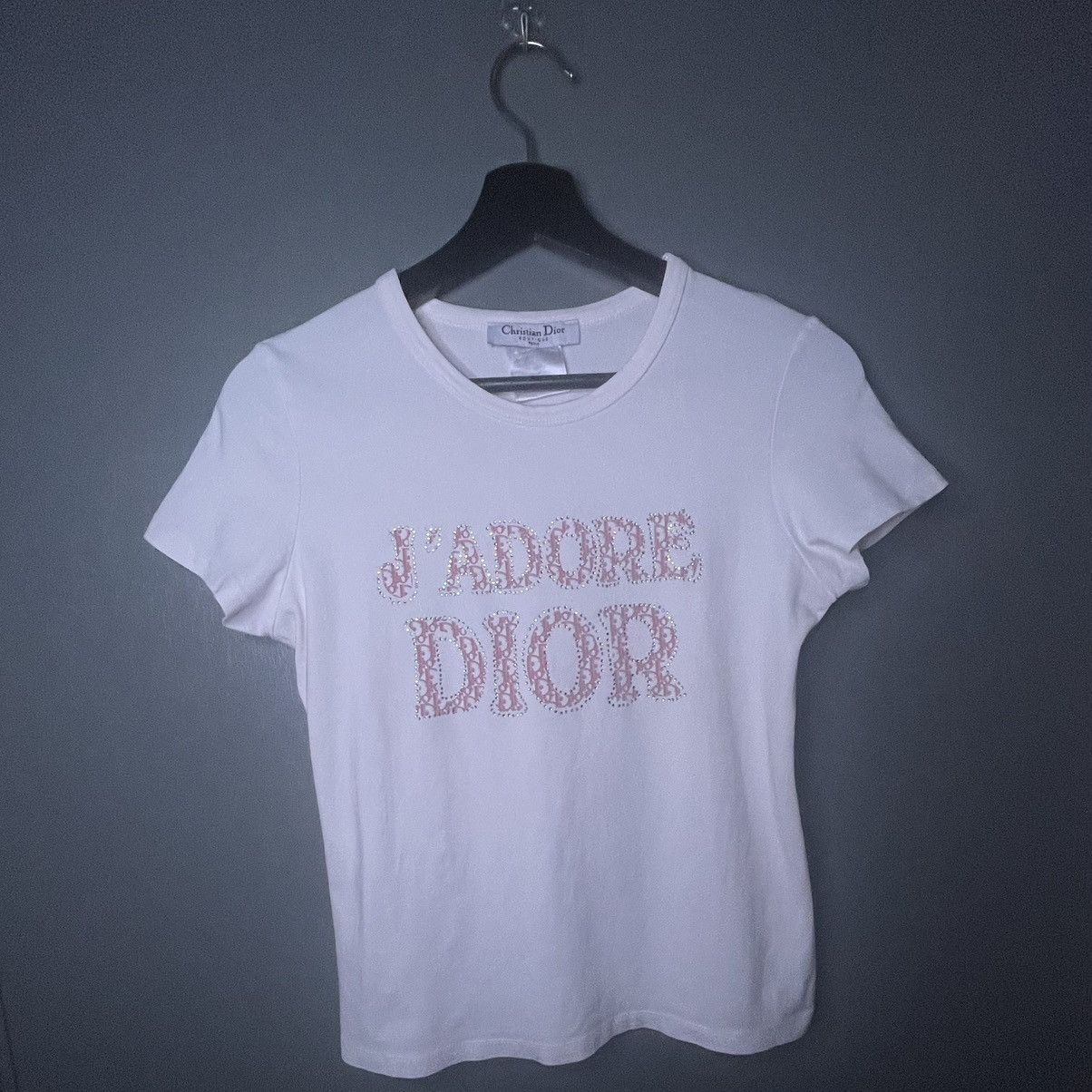 Dior J’ADORE DIOR Rhinestone Tee – Y2K Galliano Era