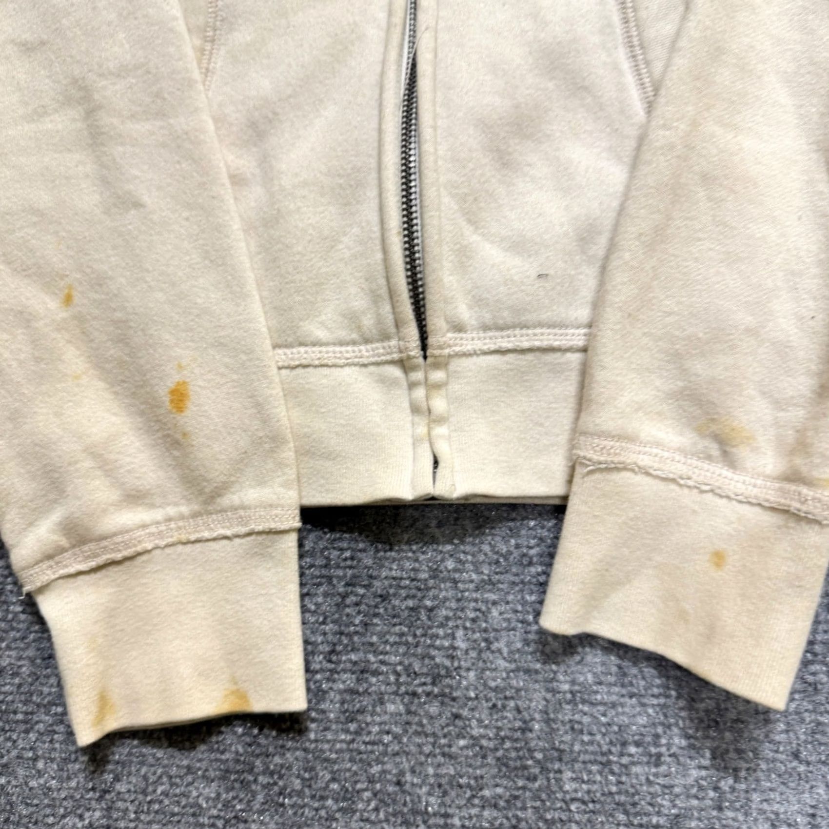 Aeropostale VINTAGE Aeropostale Jacket Womens L Beige Fullzip Hooded Embroidered Distressed White Blue Stained Casual 90s Womens Size L / US 10 / IT 46 - 6 Thumbnail