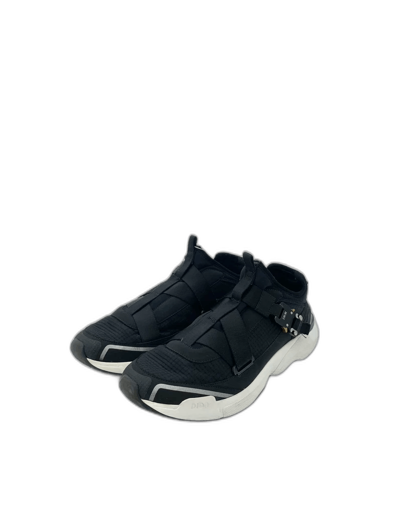 Dior Black lock buckle laced mesh sports shoes size 43