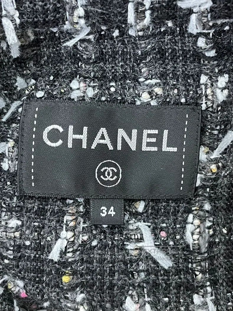 Chanel Chanel 23A Grey Tweed Knitted Coat Size XXS / US 00 / IT 34 - 4 Thumbnail