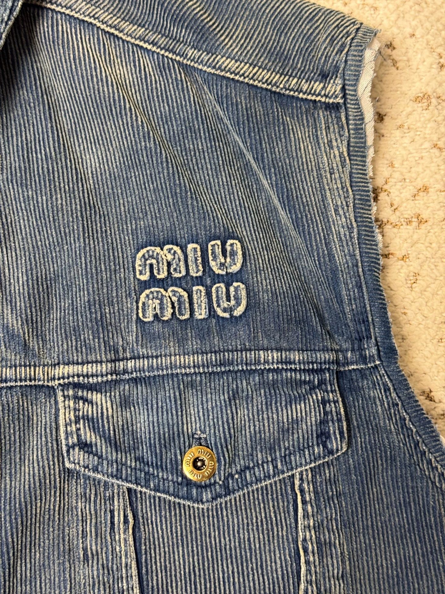 Miu Miu MIU MIU Corduroy Denim Vest Women's 38 Size XS / US 0-2 / IT 36-38 - 2 Thumbnail