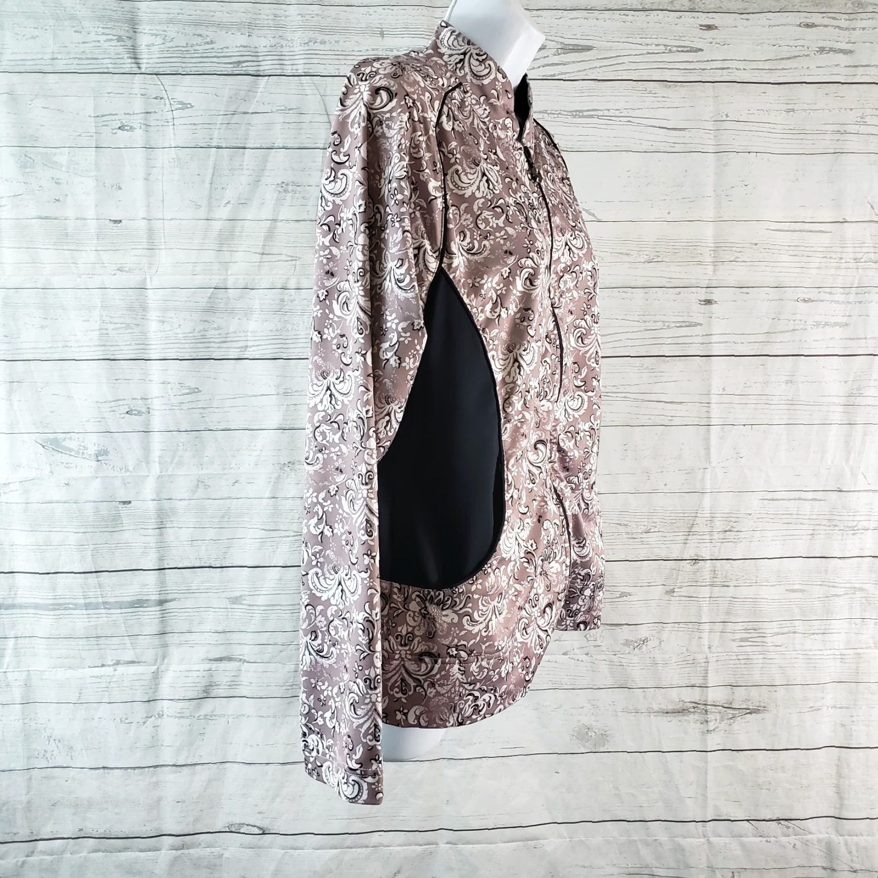 Vintage Soma Intimates Womens Jacket Sz Medium Black Mauve Full Zip Track Jacket Size M / US 6-8 / IT 42-44 - 3 Thumbnail