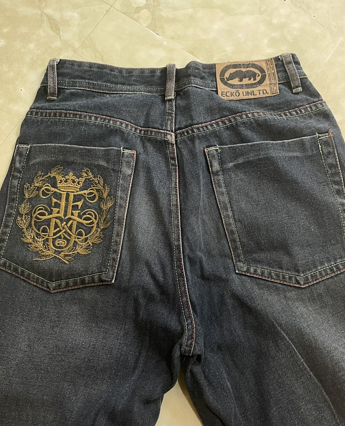 Japanese Brand × Vintage Ecko Untd Classic Logo and Classic Script Embroidered Pants Size US 31 - 4 Thumbnail