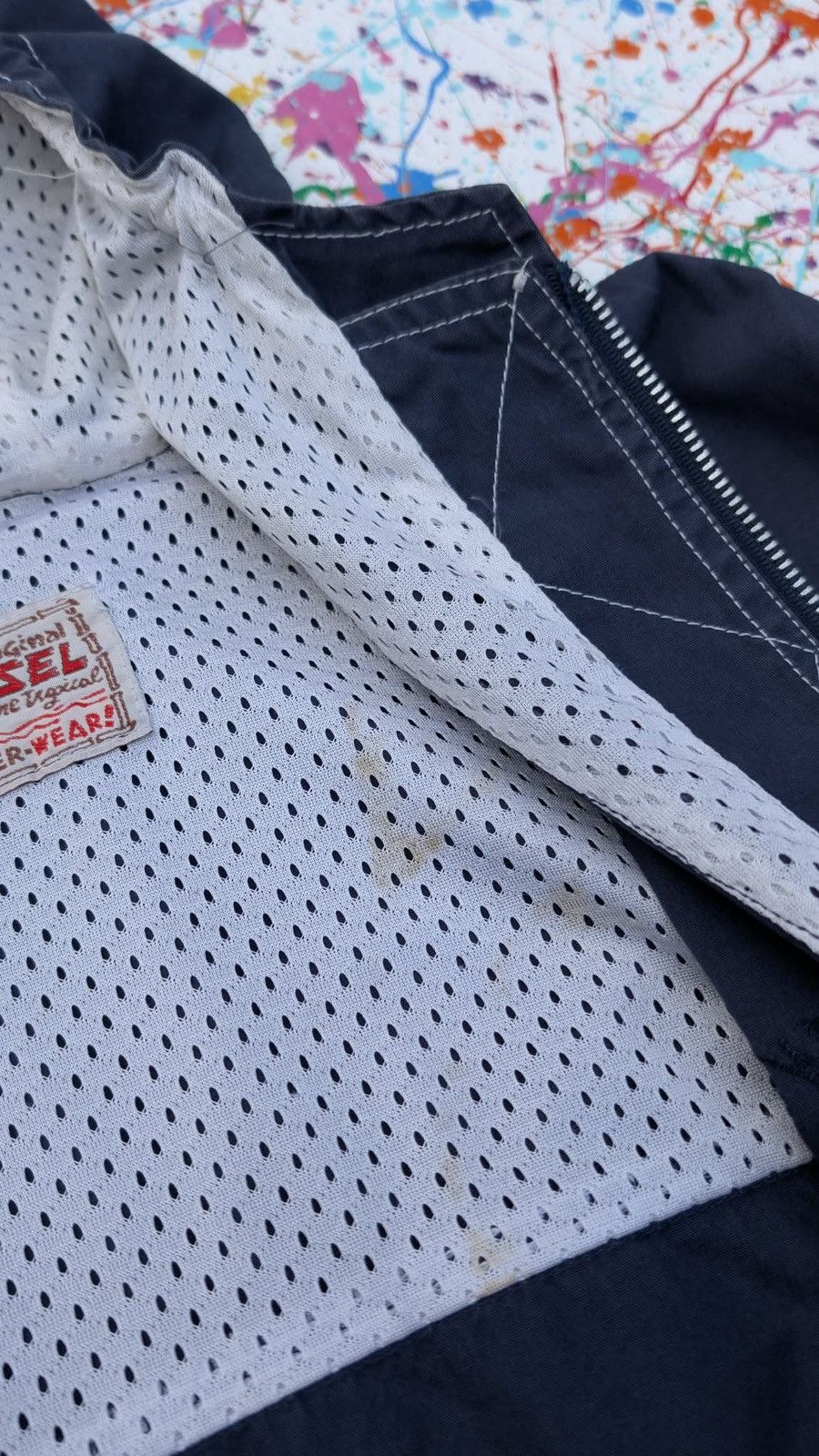 Diesel Vintage diesel jacket hoody windbreaker 90s zip up navy blue Size US L / EU 52-54 / 3 - 16 Thumbnail