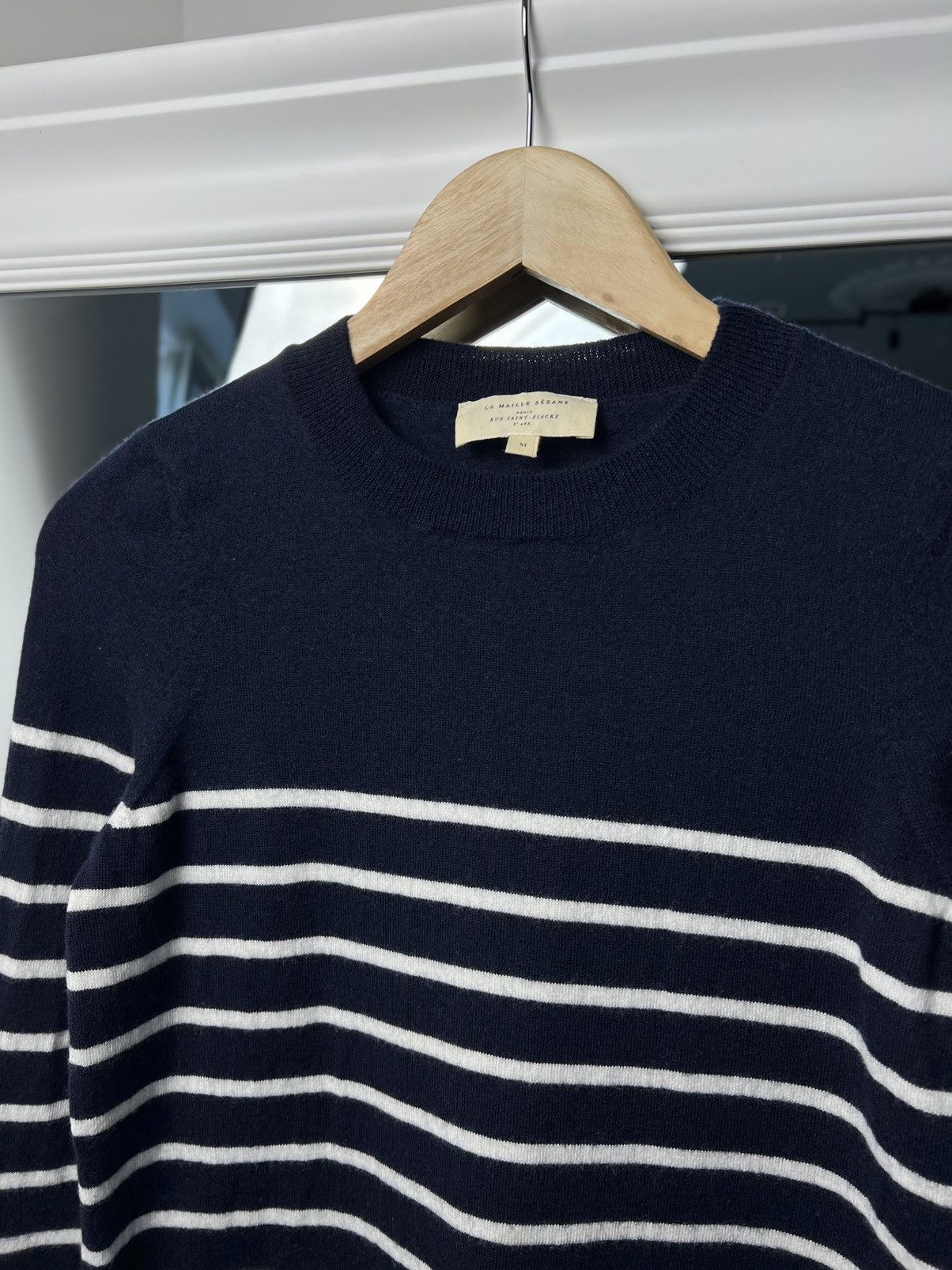 Designer × Sezane Sézane Paola Wool Knit Dress Navy / Ecru Size M Size M / US 6-8 / IT 42-44 - 4 Thumbnail