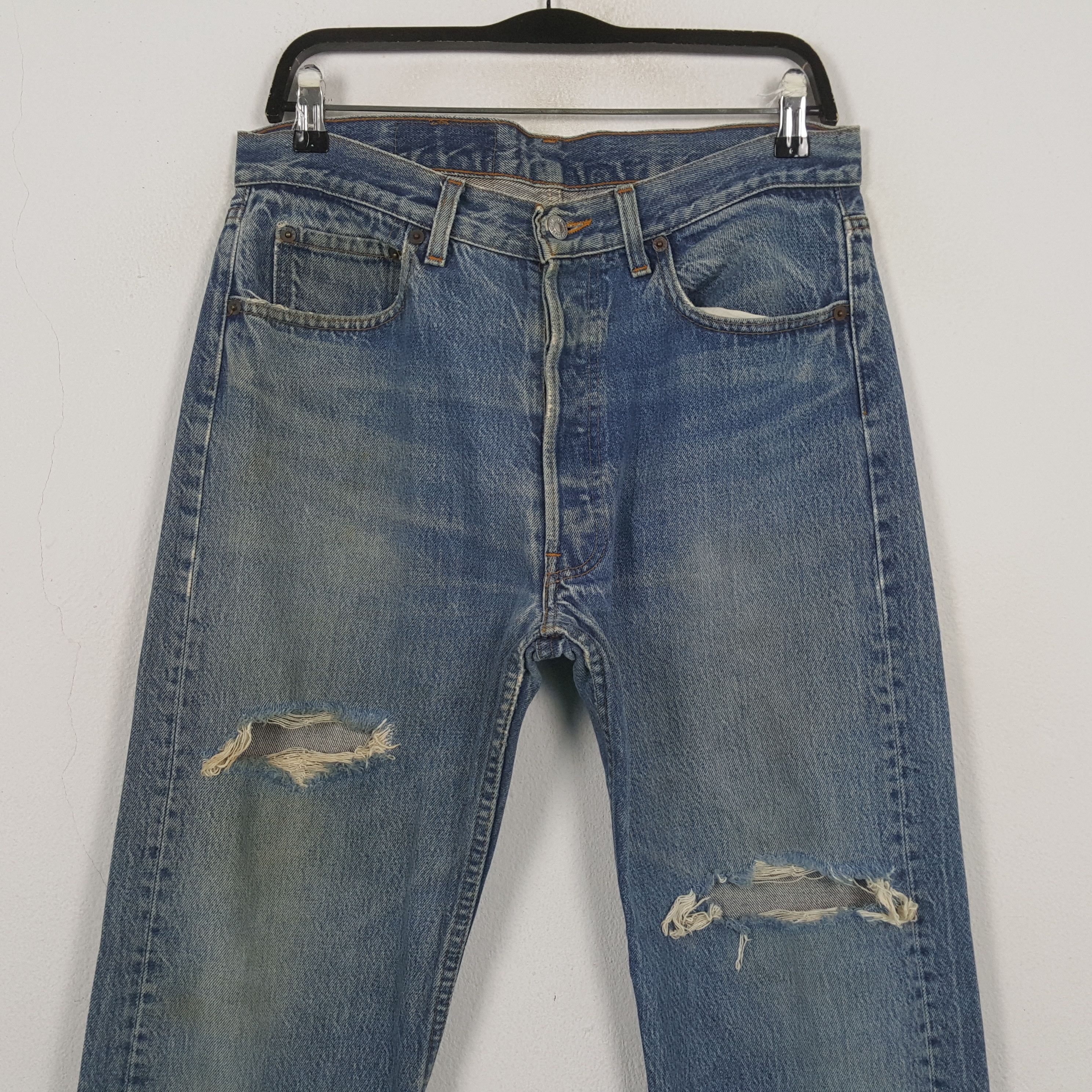 Levi's Levis Streetwear Style Distressed Jeans RR9 Size US 33 - 2 Thumbnail