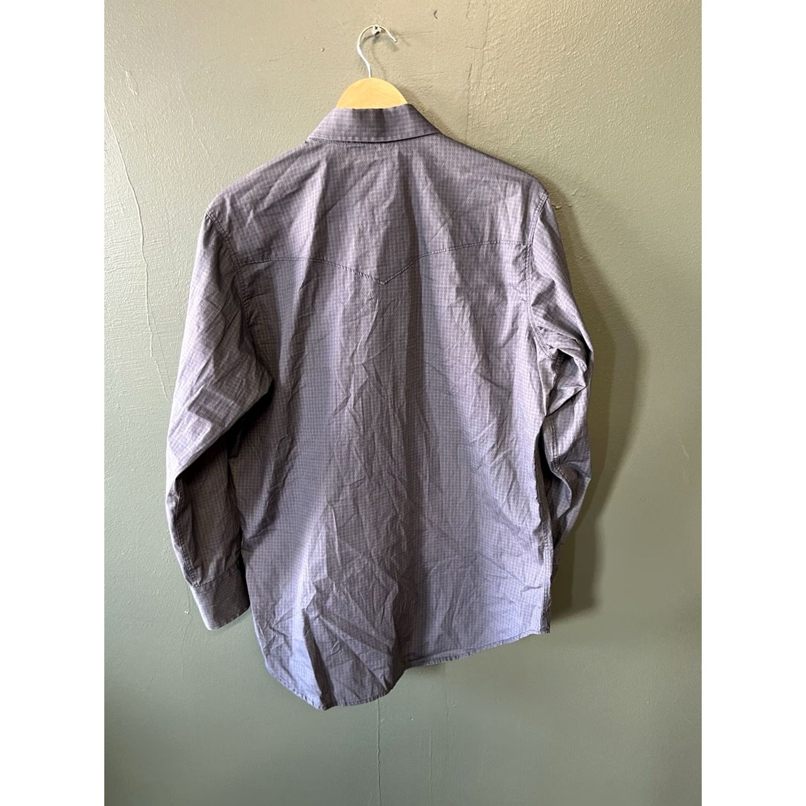 Vintage Ely Cattleman Mens Blue Long Sleeve Snap Up Dress Shirt L Size 42R - 2 Thumbnail