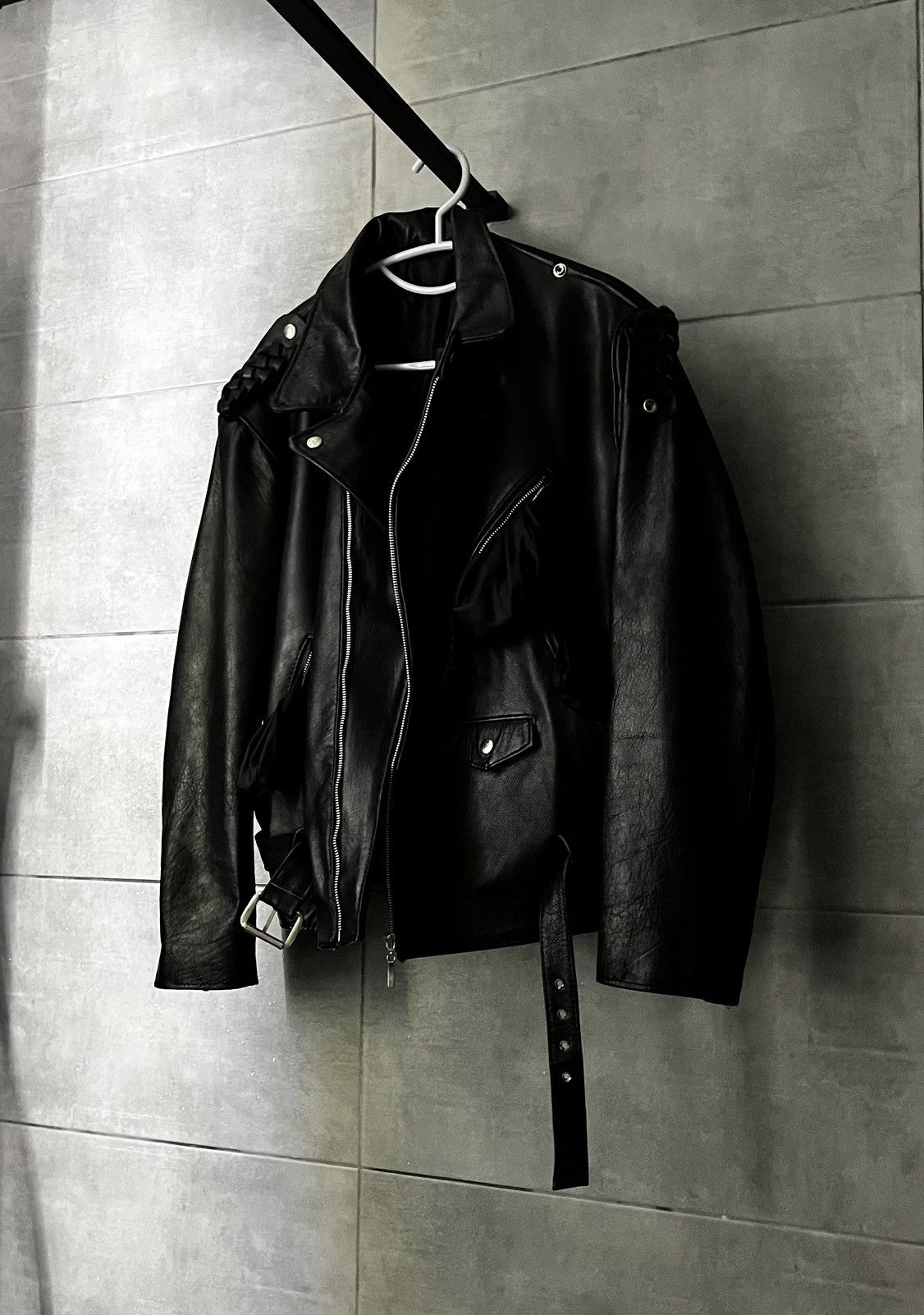 Leather Rare Vintage 80s Leather Biker Jacket England Punk Style Size US L / EU 52-54 / 3 - 1 Thumbnail