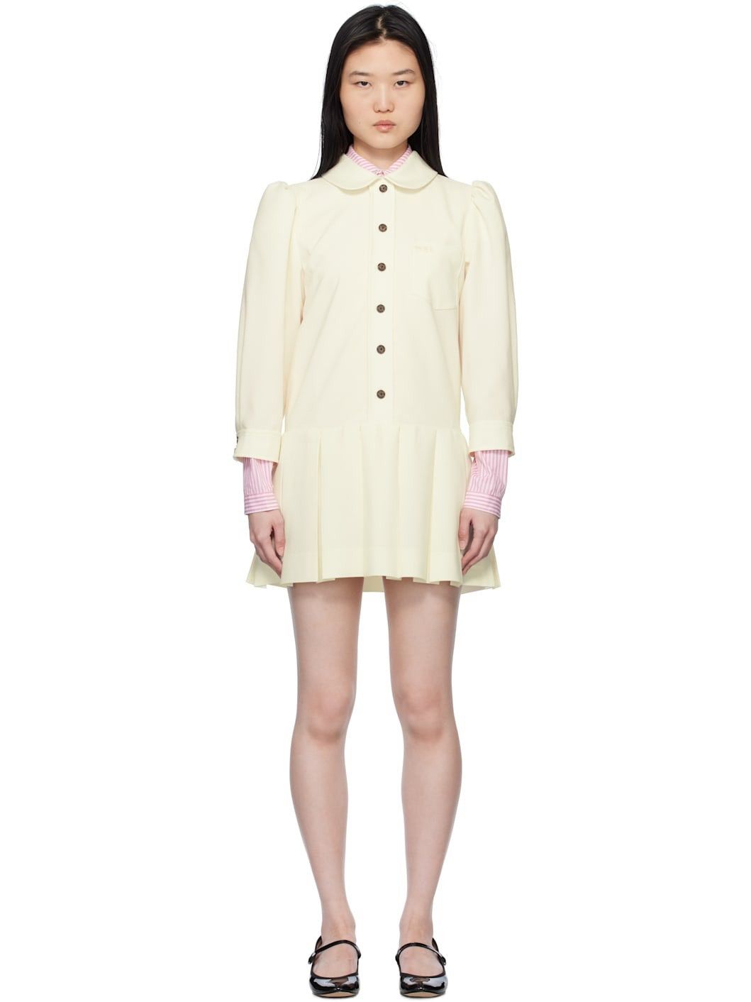 Sandy Liang Sandy Liang Off-White Somm Minidress NWT Size XS / US 0-2 / IT 36-38 - 1 Thumbnail
