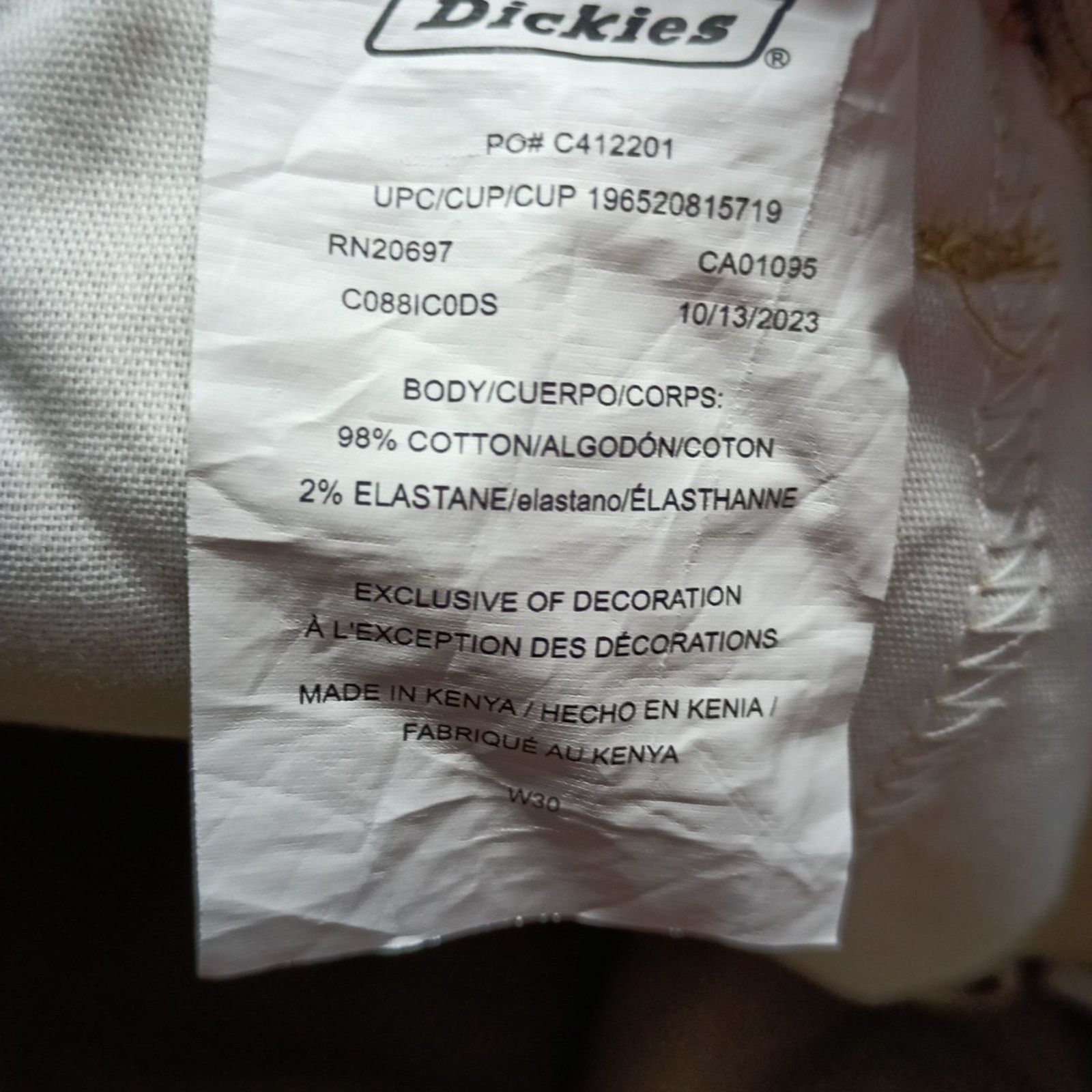 Dickies Dickies Men's Size 30 Regular 11” Ins Beige Work Shorts Flex Size US 30 / EU 46 - 3 Thumbnail