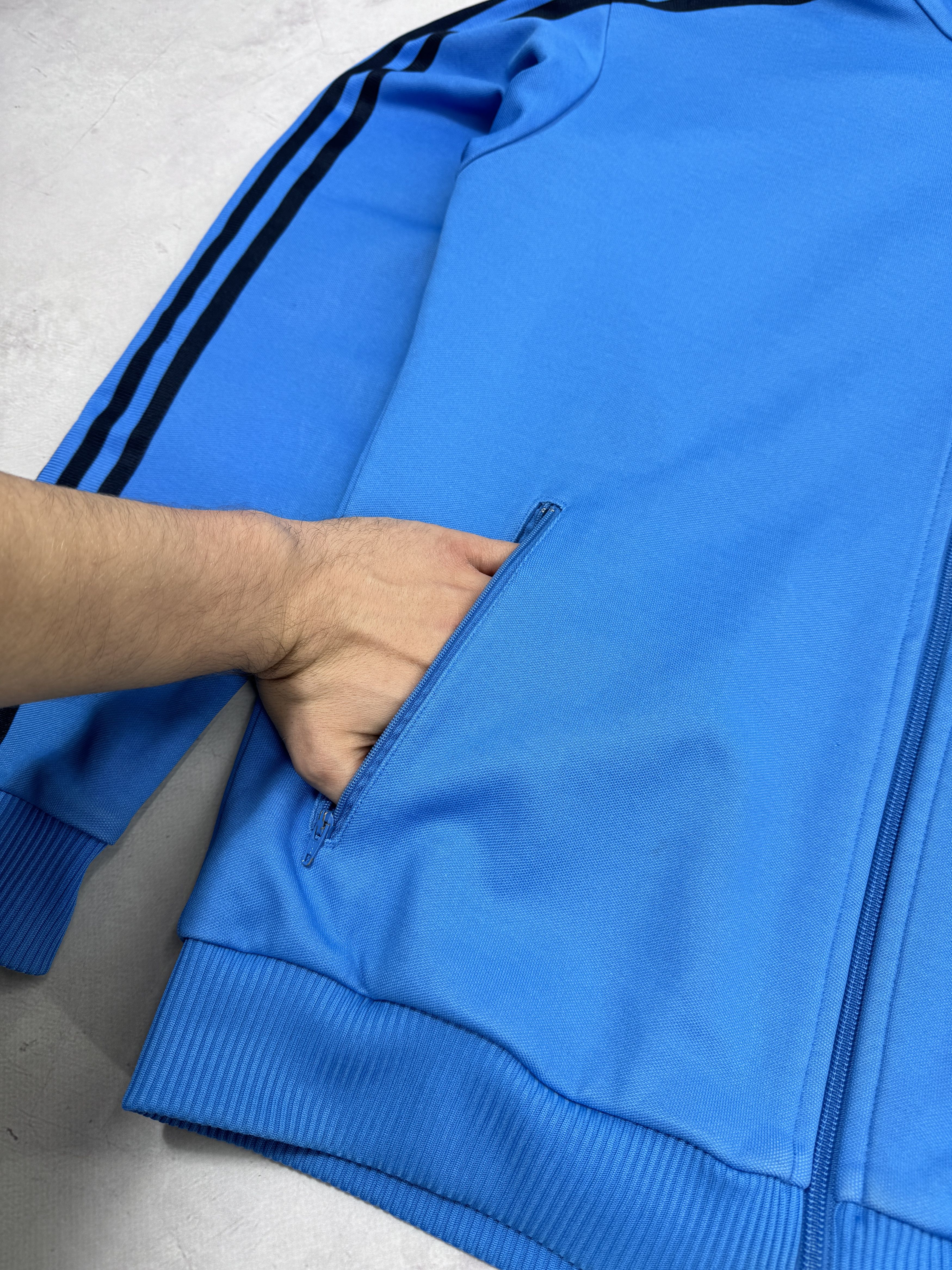 Adidas × Vintage Y2K Adidas Track Jacket Blue & Black Stripes Size US M / EU 48-50 / 2 - 6 Thumbnail