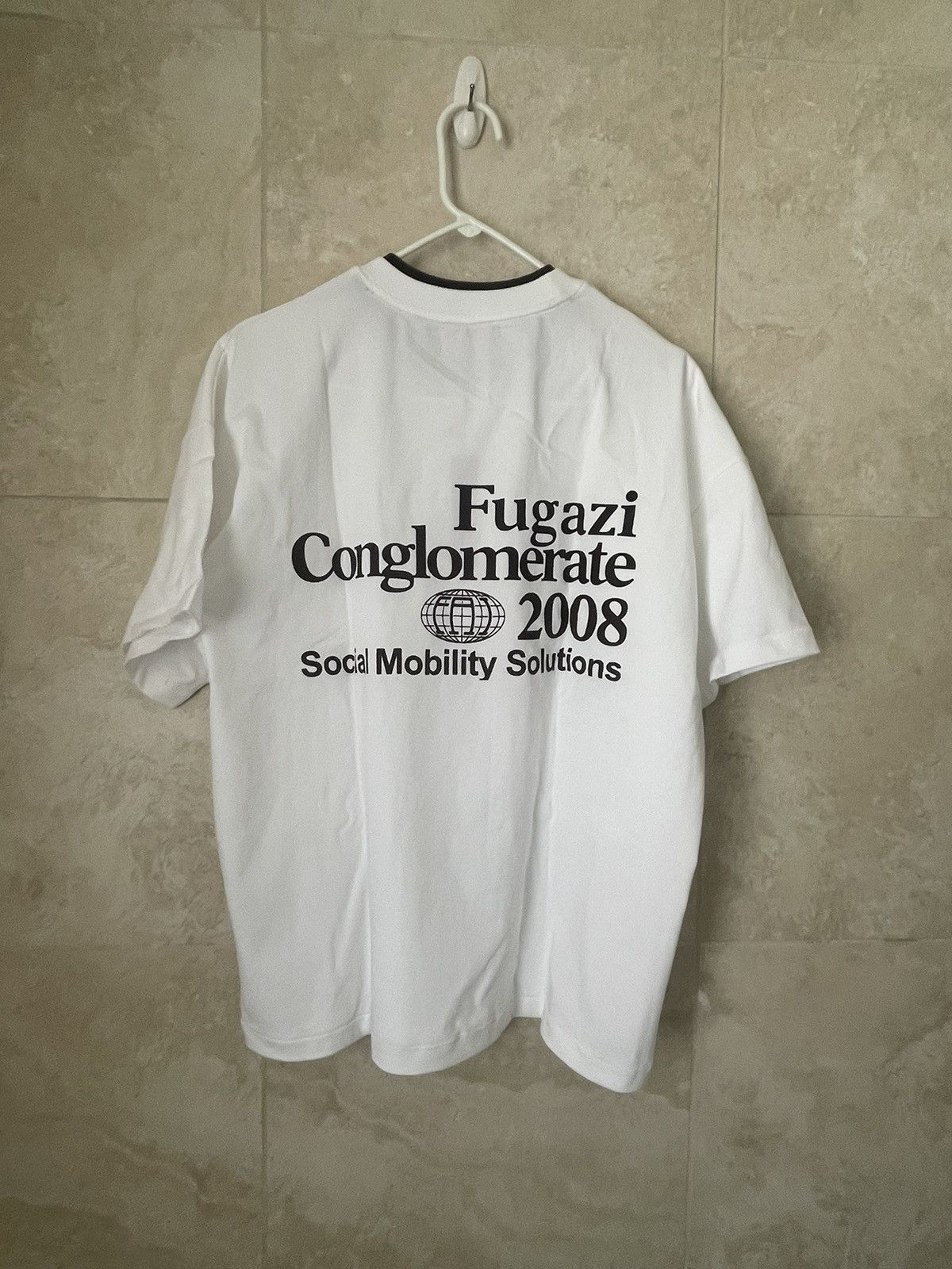 Fugazi Fugazi double collar white tee Size US M / EU 48-50 / 2 - 7 Thumbnail