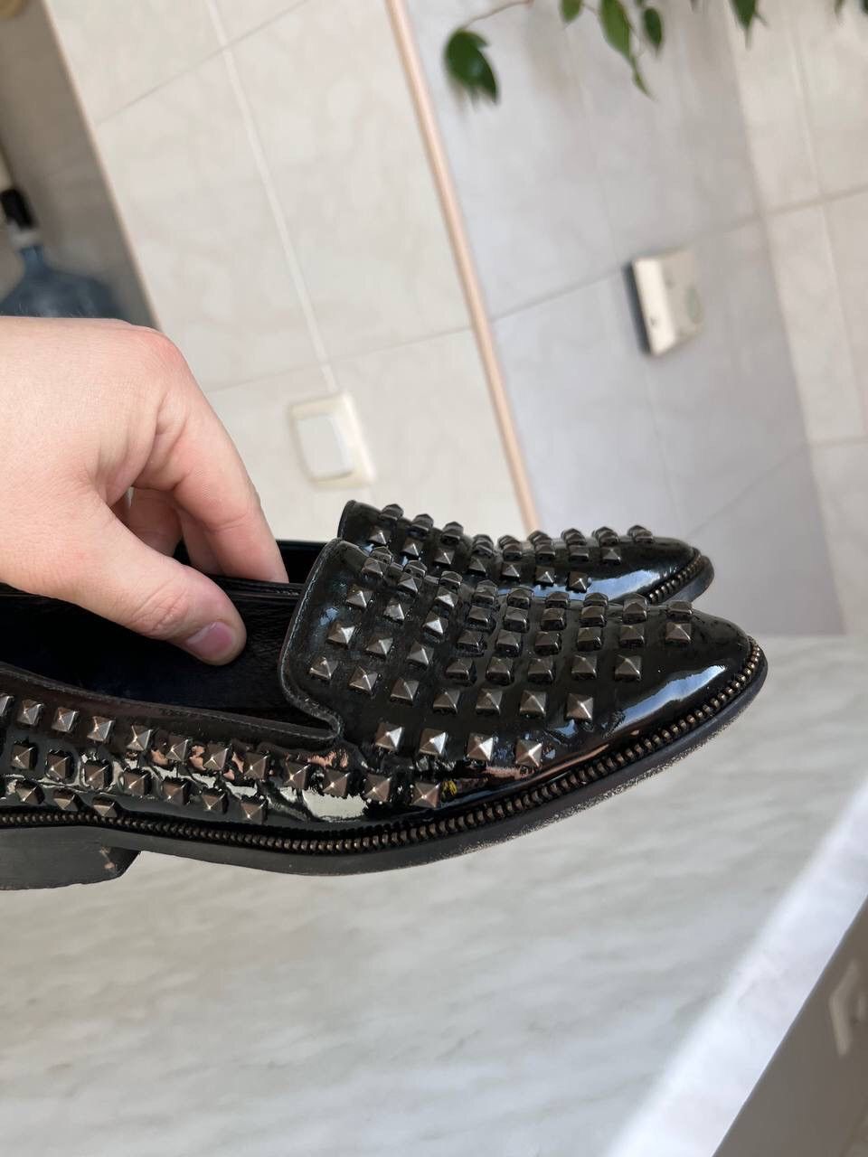 Leather × The Kooples The Kooples Black Leather Loafer Studded Shoes Avant-Garde Size US 7 / IT 37 - 16 Thumbnail