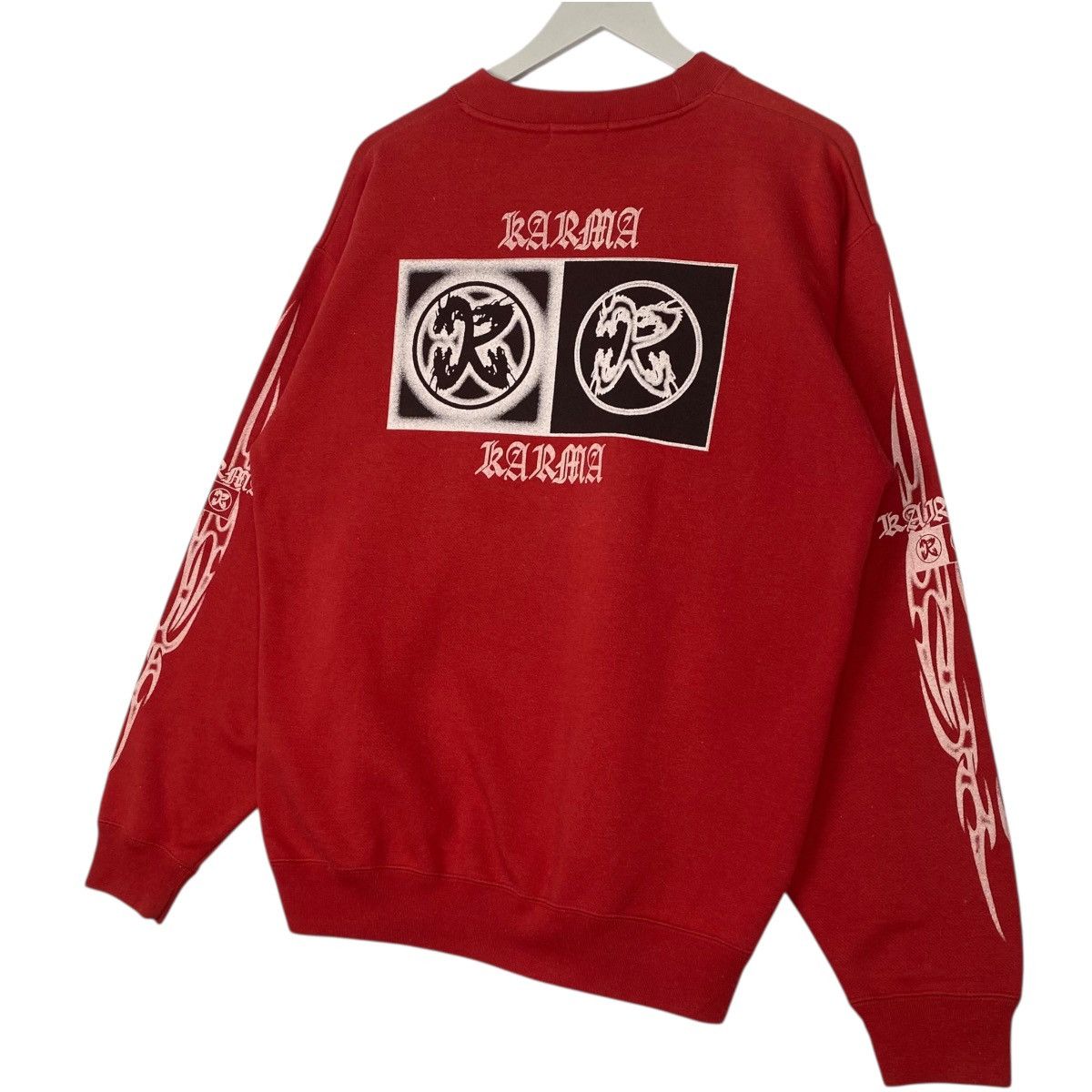 Vintage Vintage Karma Printed Crewneck Sweatshirt Red Size M Size US M / EU 48-50 / 2 - 6 Thumbnail