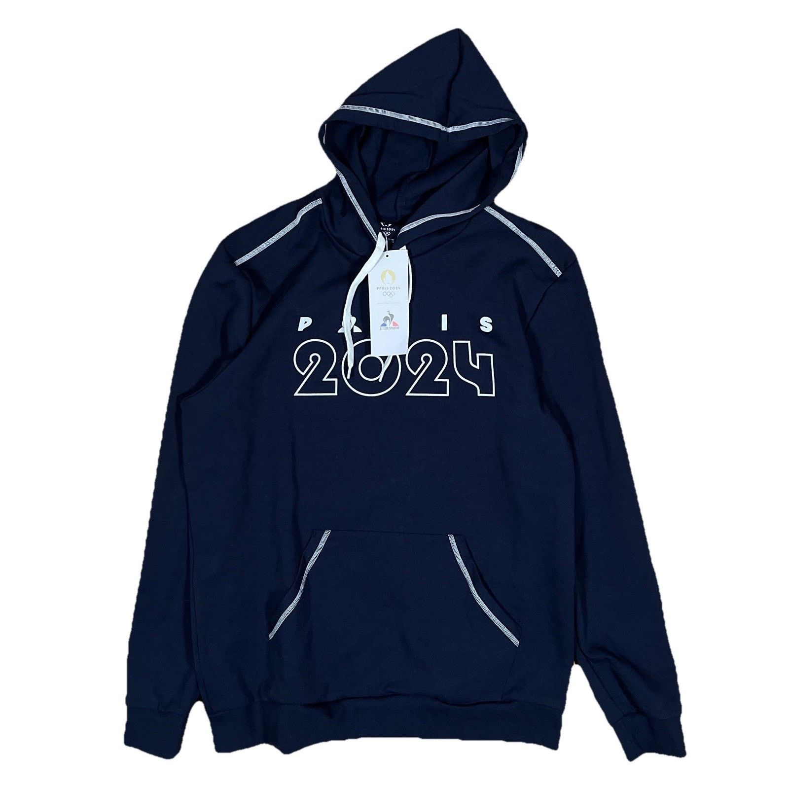 Le Coq Sportif NWT Le Coq Sportif x Paris 2024 Olympics Navy Hoodie Sweater Size US XL / EU 56 / 4 - 1 Thumbnail