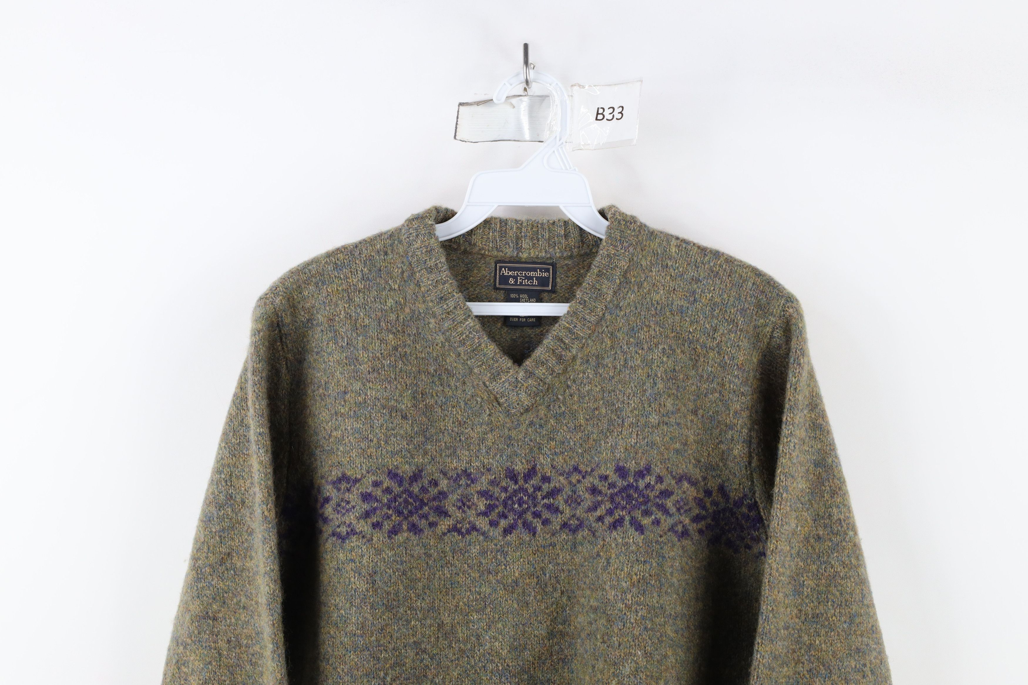 Abercrombie & Fitch × Vintage Vintage 90s Abercrombie & Fitch Wool Knit Fair Isle Sweater Size L / US 10 / IT 46 - 2 Thumbnail