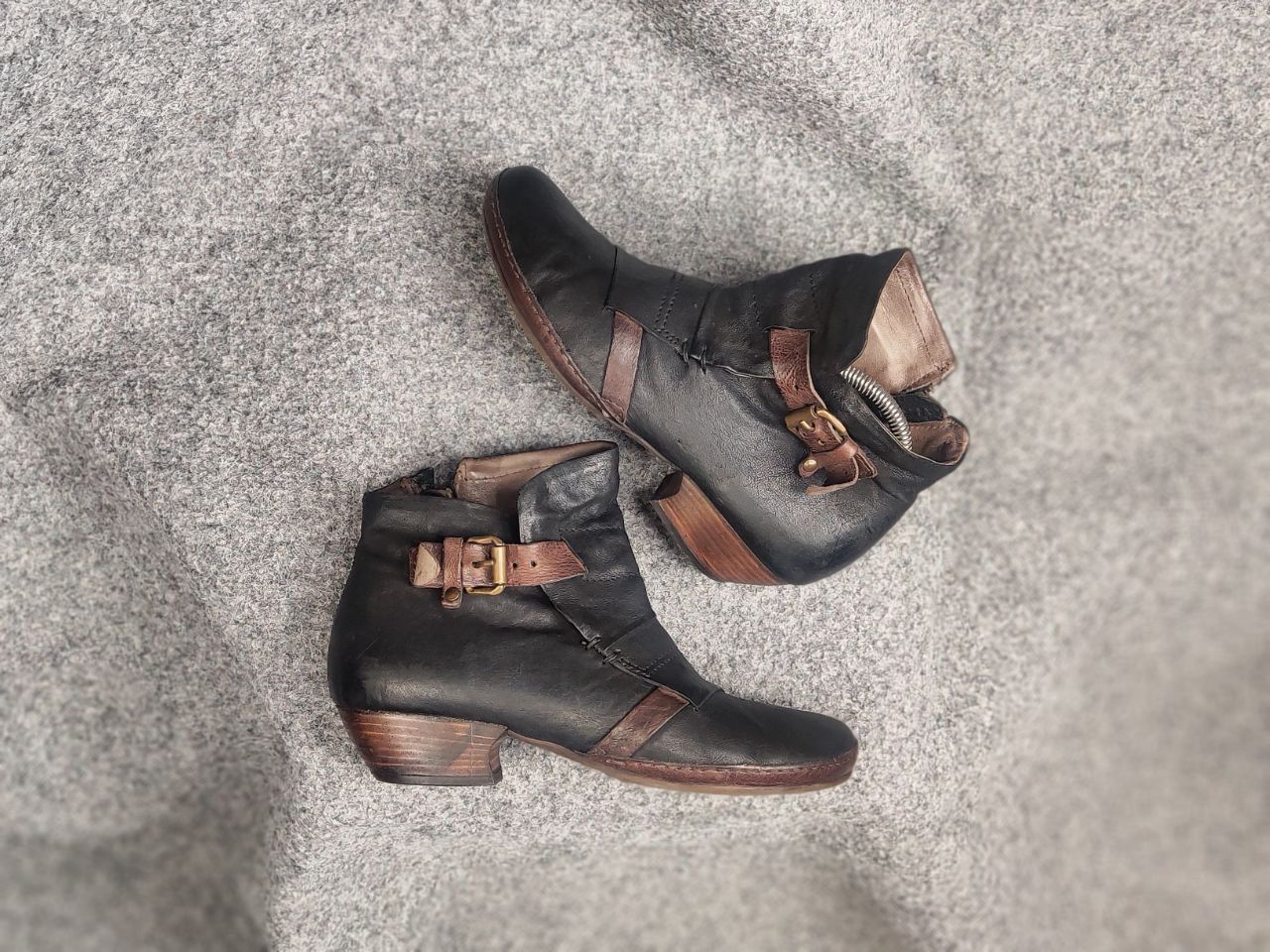 A.S.98 A.S.98 Airstep Itay Design Zip Buckle Boho Biker Ankle Boots Size US 8 / IT 38 - 2 Thumbnail