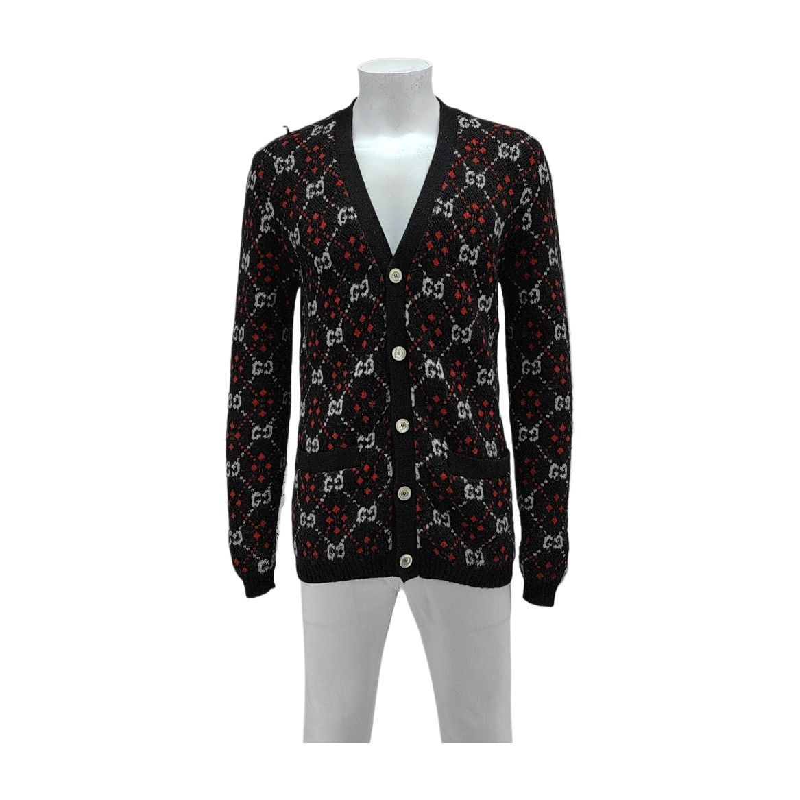 Gucci Gucci GG Diamond Alpaca Wool Cardigan S Size US S / EU 44-46 / 1 - 1 Thumbnail
