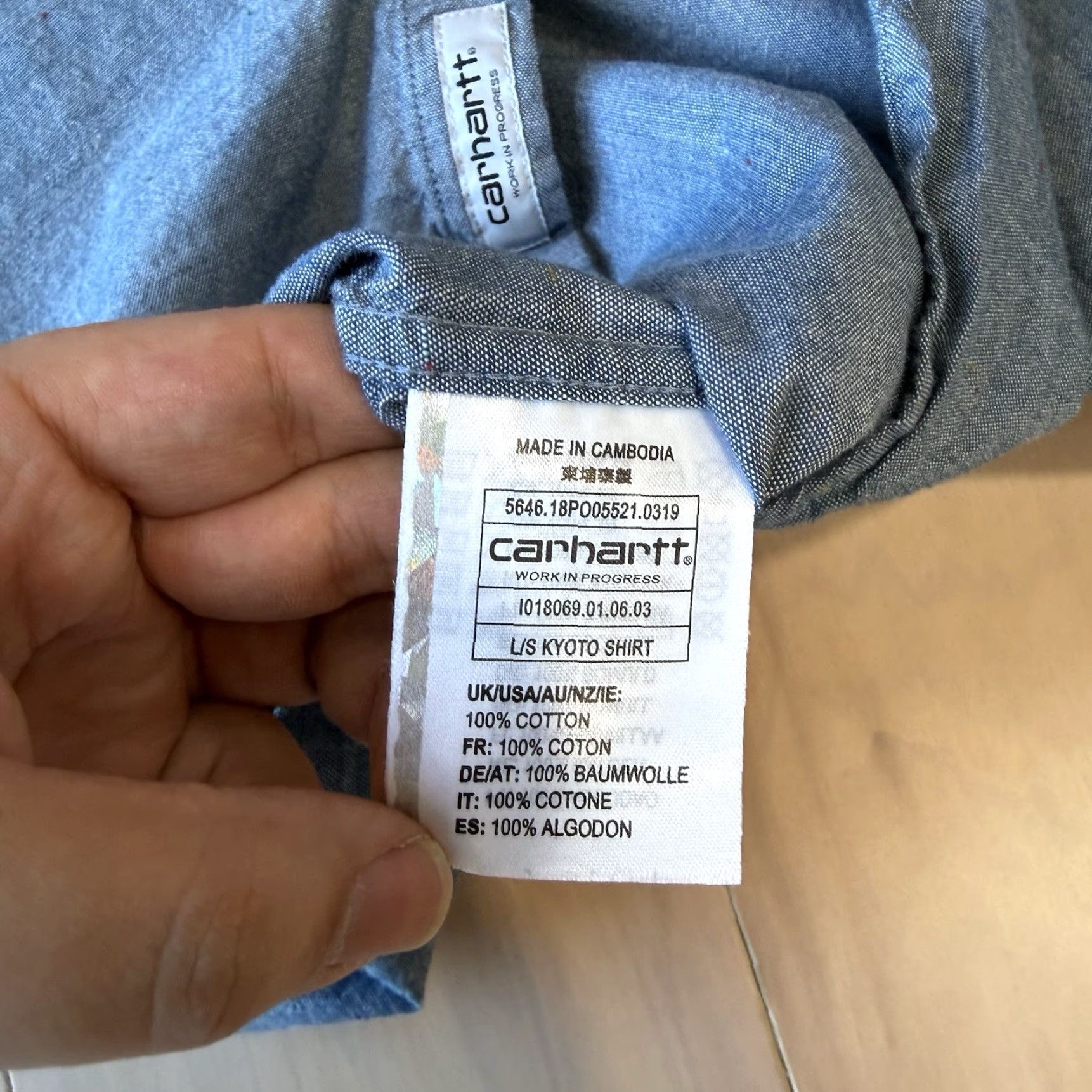 Carhartt Wip Carhartt WIP Kyoto Shirt Small Blue Oxford Workwear Button-Up Long Sleeve Mens Button-Down Pockets USA Western 90s Vintage? Size US S / EU 44-46 / 1 - 7 Thumbnail