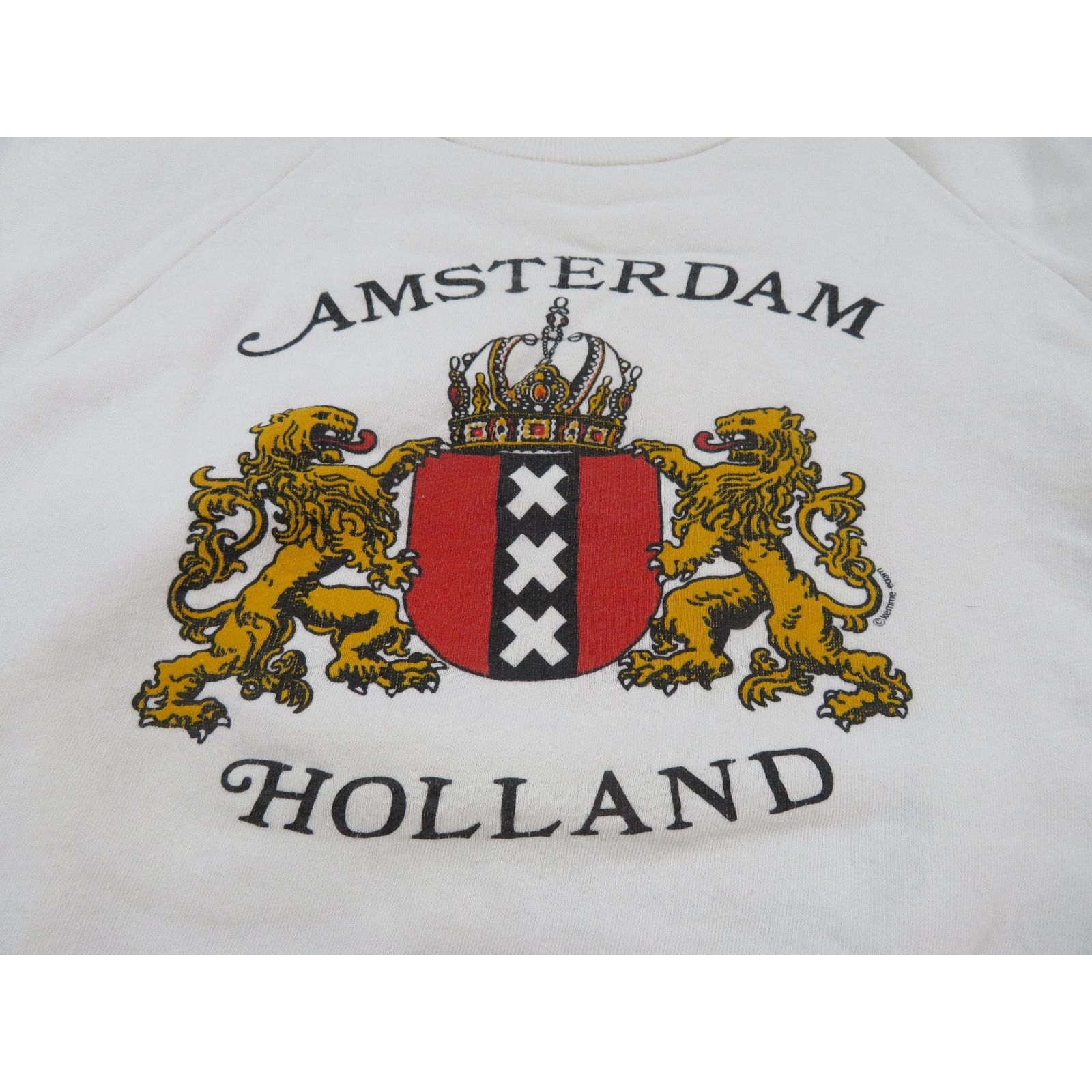 Other Amsterdam Holland Sweatshirt, White Raglan Sleeve Sz M 1980s Size M / US 6-8 / IT 42-44 - 2 Thumbnail