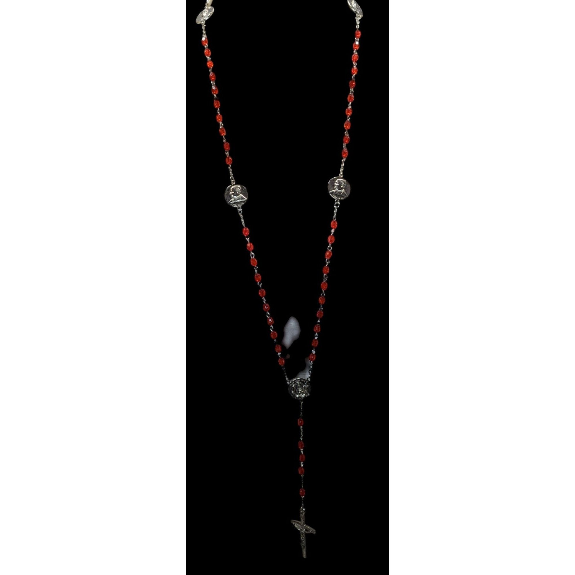 Other Vintage Y2K Red Bead Pope John Paul II Rosary With Crucifix Size ONE SIZE - 6 Thumbnail