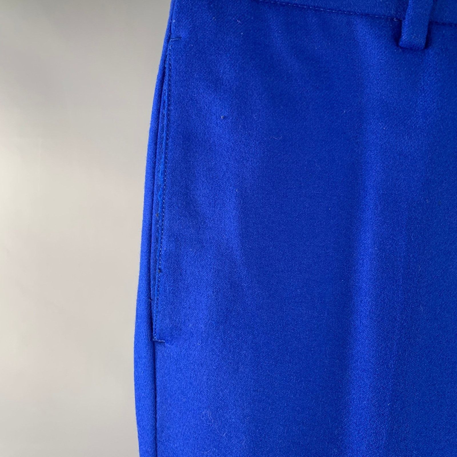 Emporio Armani Size 30 Royal Blue Wool Blend Tapered Dress Pants Size US 30 / EU 46 - 6 Thumbnail
