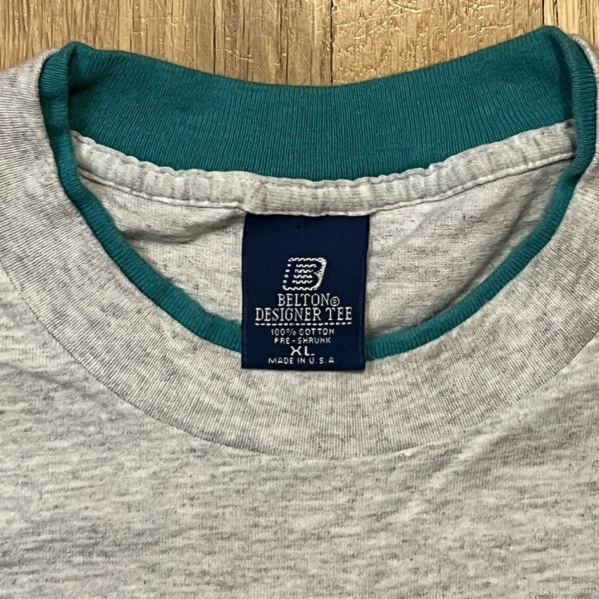 Vintage Vintage 1994 Belton T Shirt Gray Teal XL Size US XL / EU 56 / 4 - 2 Thumbnail