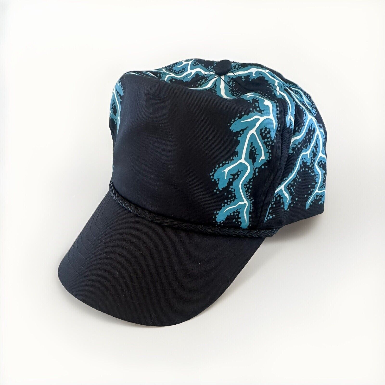 Vintage VTG American Thunder 90s Black Lightning Snapback Blank Bike Size ONE SIZE - 1 Thumbnail