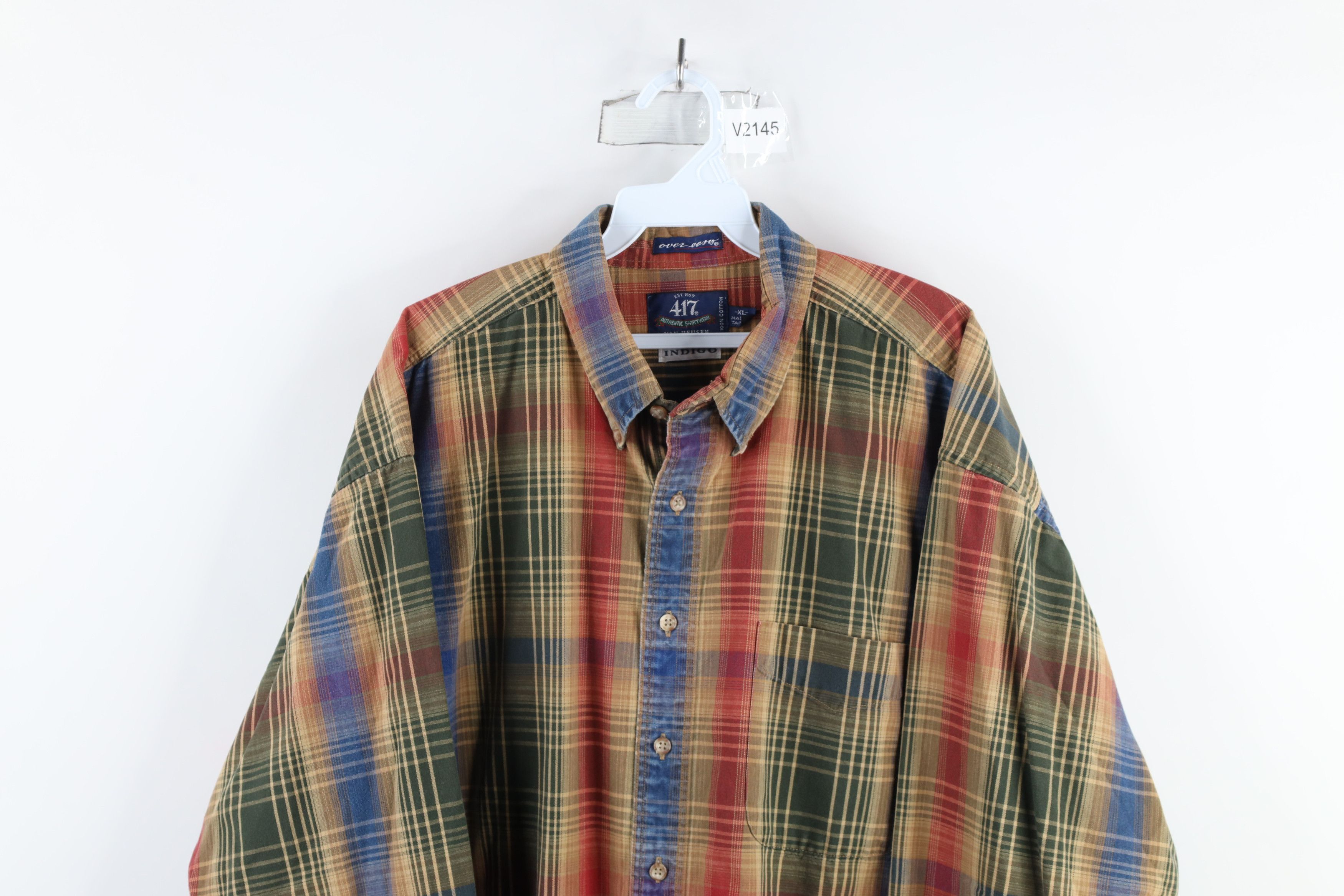 Vintage Vintage 90s Streetwear Plaid Collared Button Down Shirt Size US XL / EU 56 / 4 - 2 Thumbnail