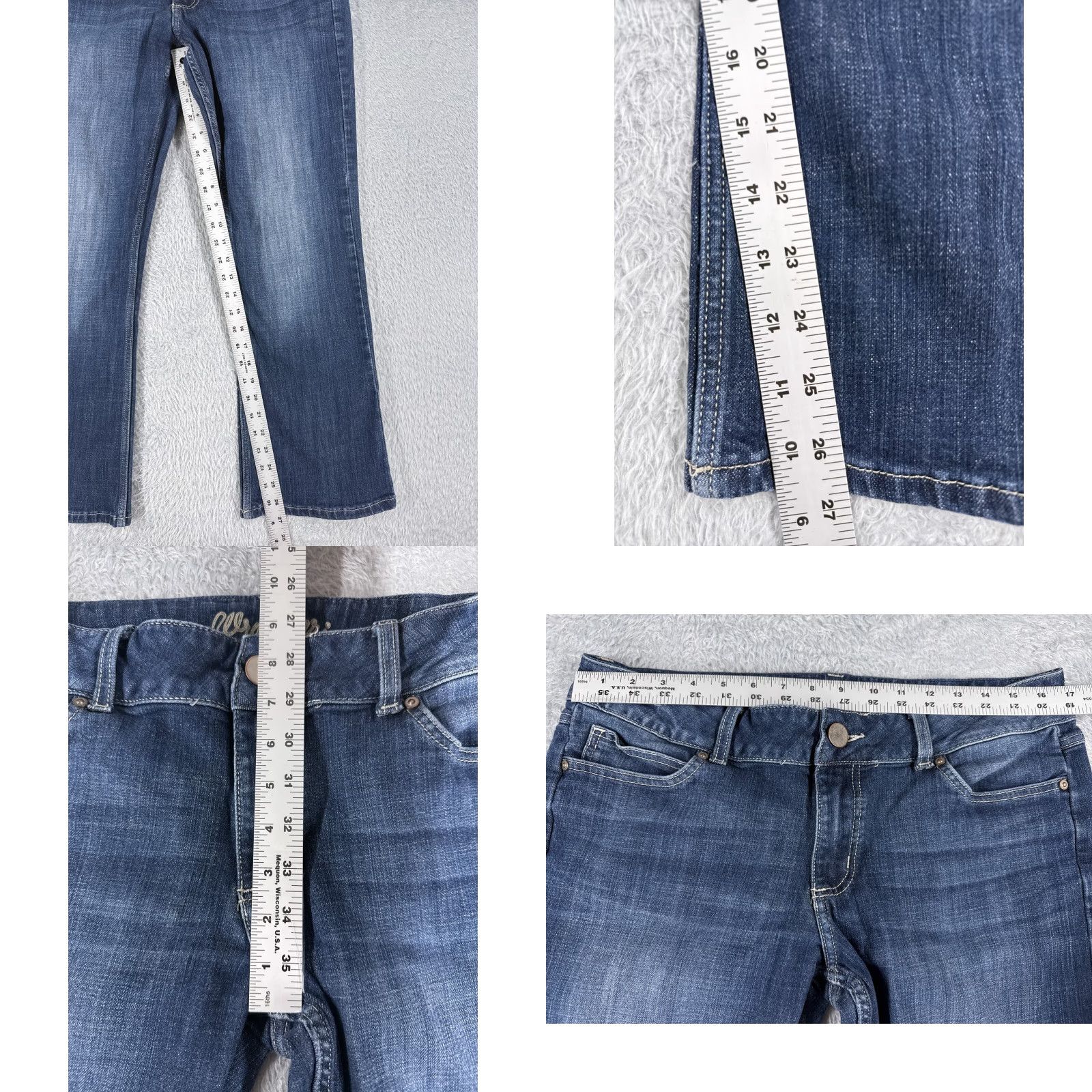 Wrangler Wrangler Jeans Women 13 Blue Denim Bootcut Embroidered Cotton Western 33x27 Regular Inseam 27" Pants 5-Pocket Southwestern Cowboy Designer Mens Size 34" / US 12 / IT 48 - 8 Thumbnail