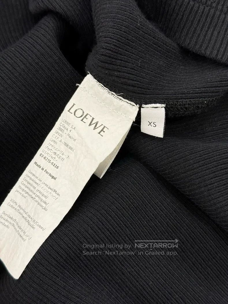 Loewe Loewe Black Long Sleeve Top with Front Embroidered Logo Size XS / US 0-2 / IT 36-38 - 4 Thumbnail