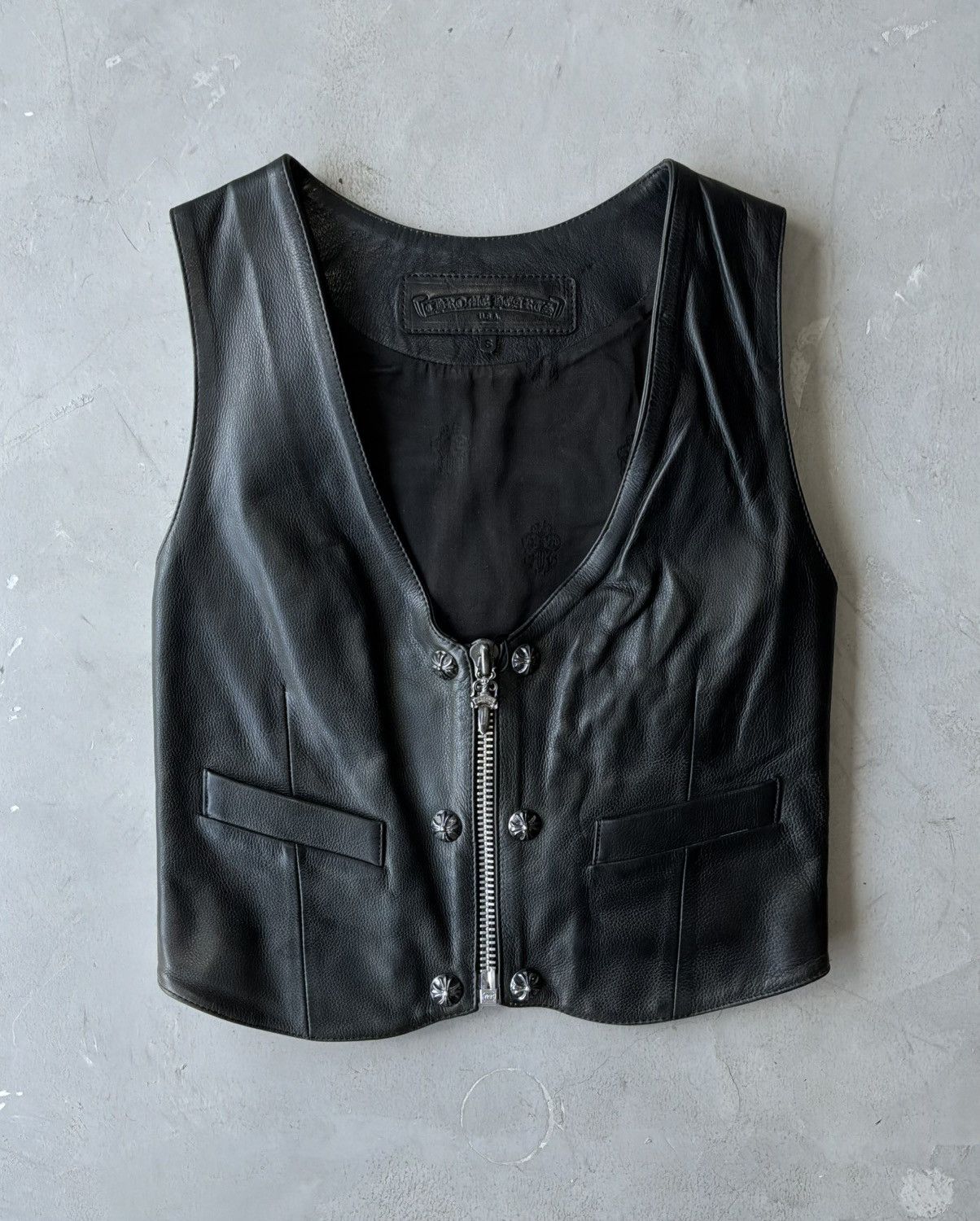 Chrome Hearts 90s Chrome Hearts - Filigree Cross Leather Vest Size US S / EU 44-46 / 1 - 2 Thumbnail