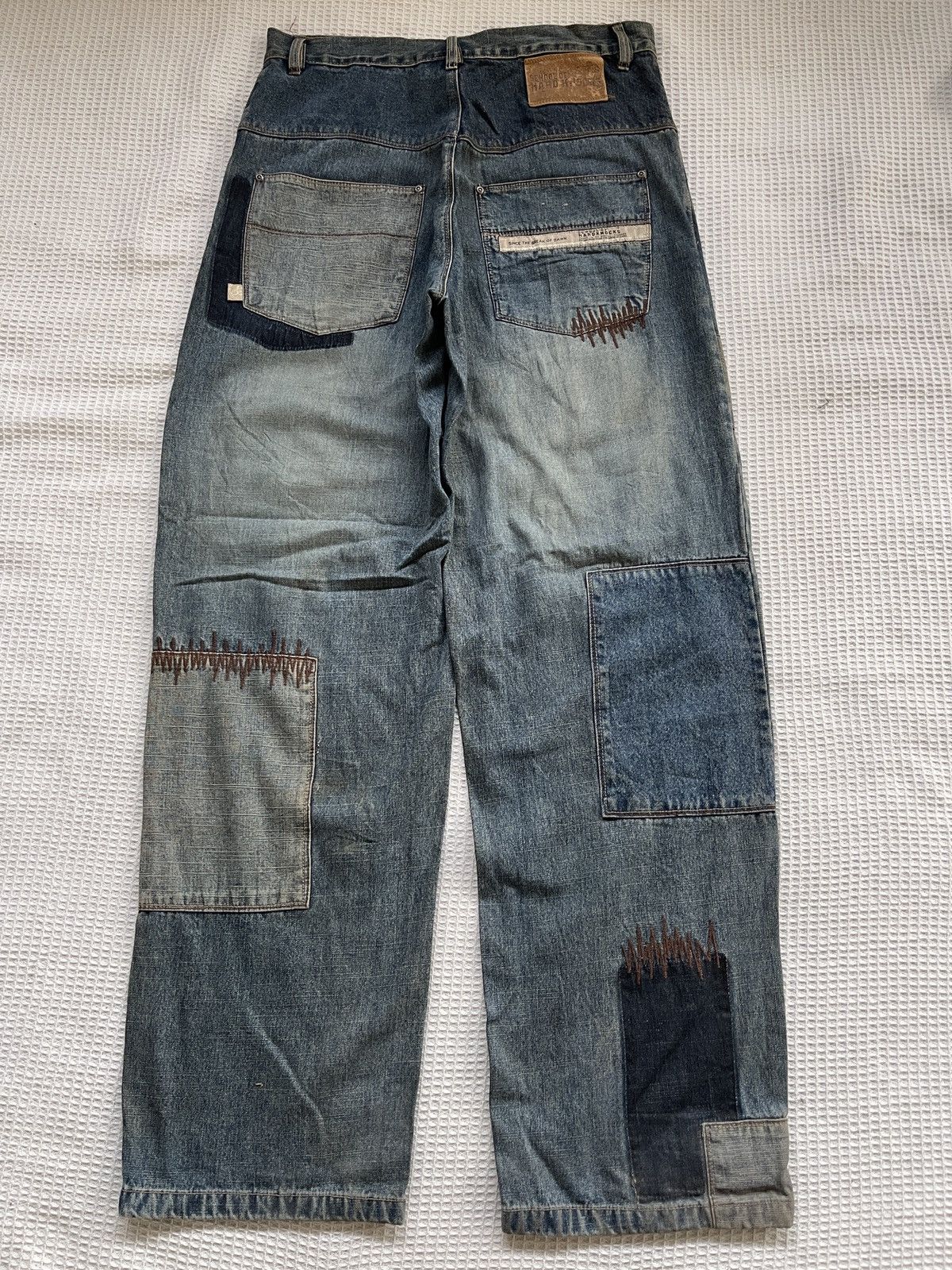 JNCO Rarerest🔥School Of Hard Knocks Skates Baggy Patchwork jeans Size US 35 - 1 Thumbnail