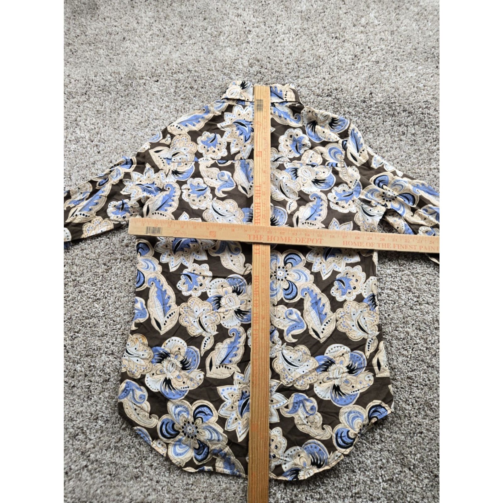 Calvin Klein Calvin Klein Shirt Mens Small Button Up Brown Floral Paisley Long Sleeve Size US S / EU 44-46 / 1 - 6 Thumbnail