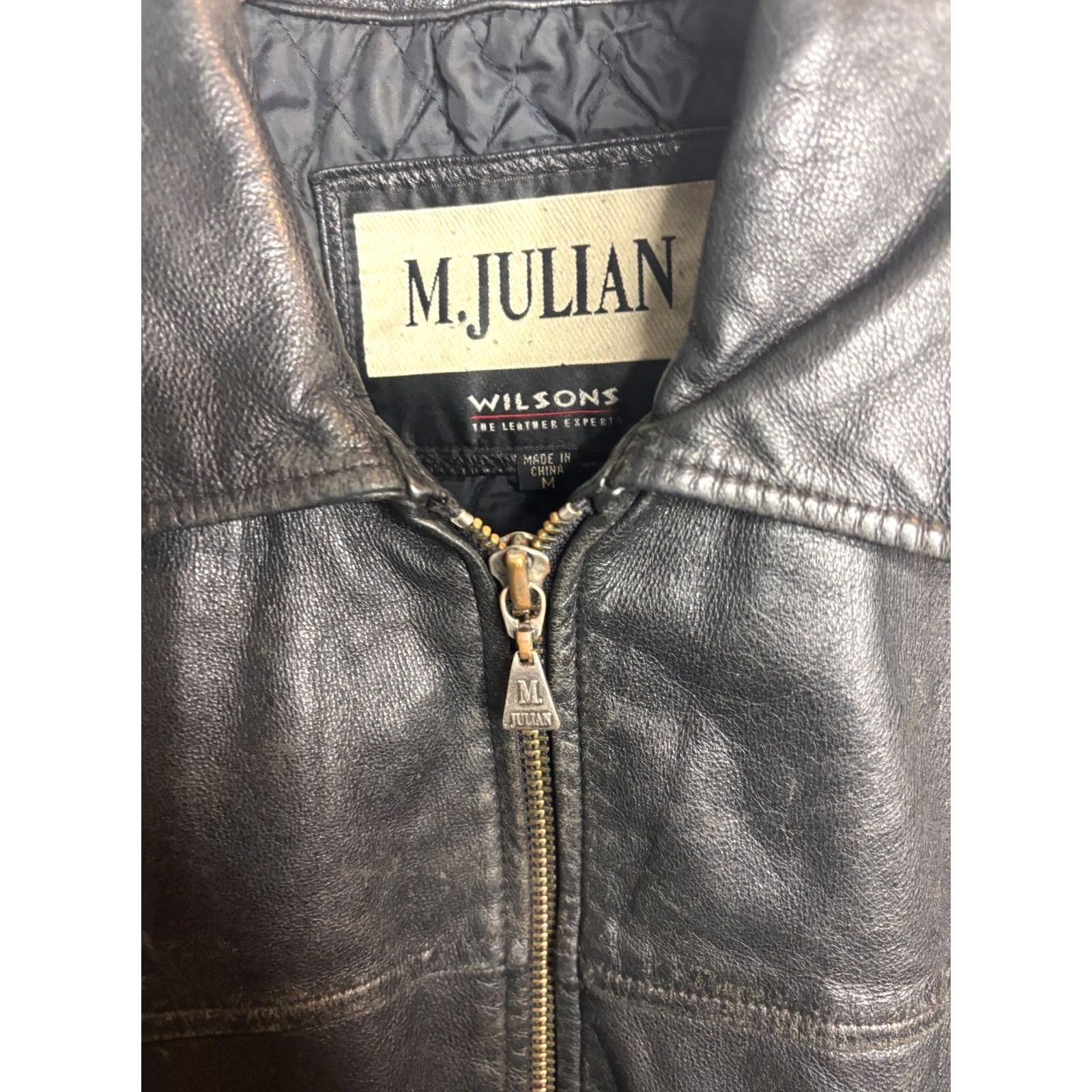 Wilson Wilson Leather M Julian Jacket Mens M Full Zip Biker Moto Grunge Classic 4481 Black Solid Vintage No N/A Size US M / EU 48-50 / 2 - 3 Thumbnail