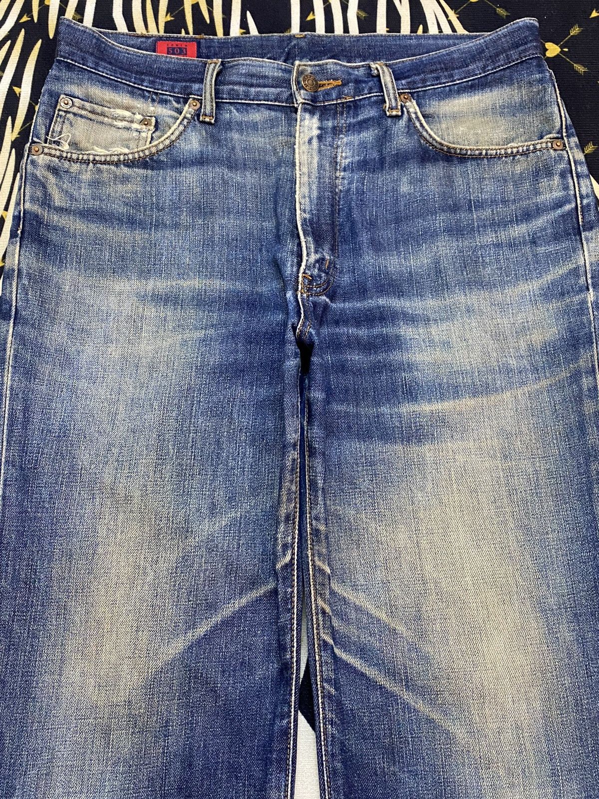Edwin Vintage Japanese Brands Edwin503 Mud Wash Loose Jeans Size US 34 / EU 50 - 3 Thumbnail