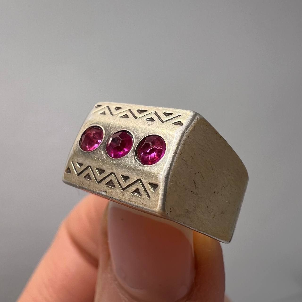 Vintage Vintage USSR Gilt Silver 875 Jewelry Ring Signed 6g Size 7 Size ONE SIZE - 8 Thumbnail