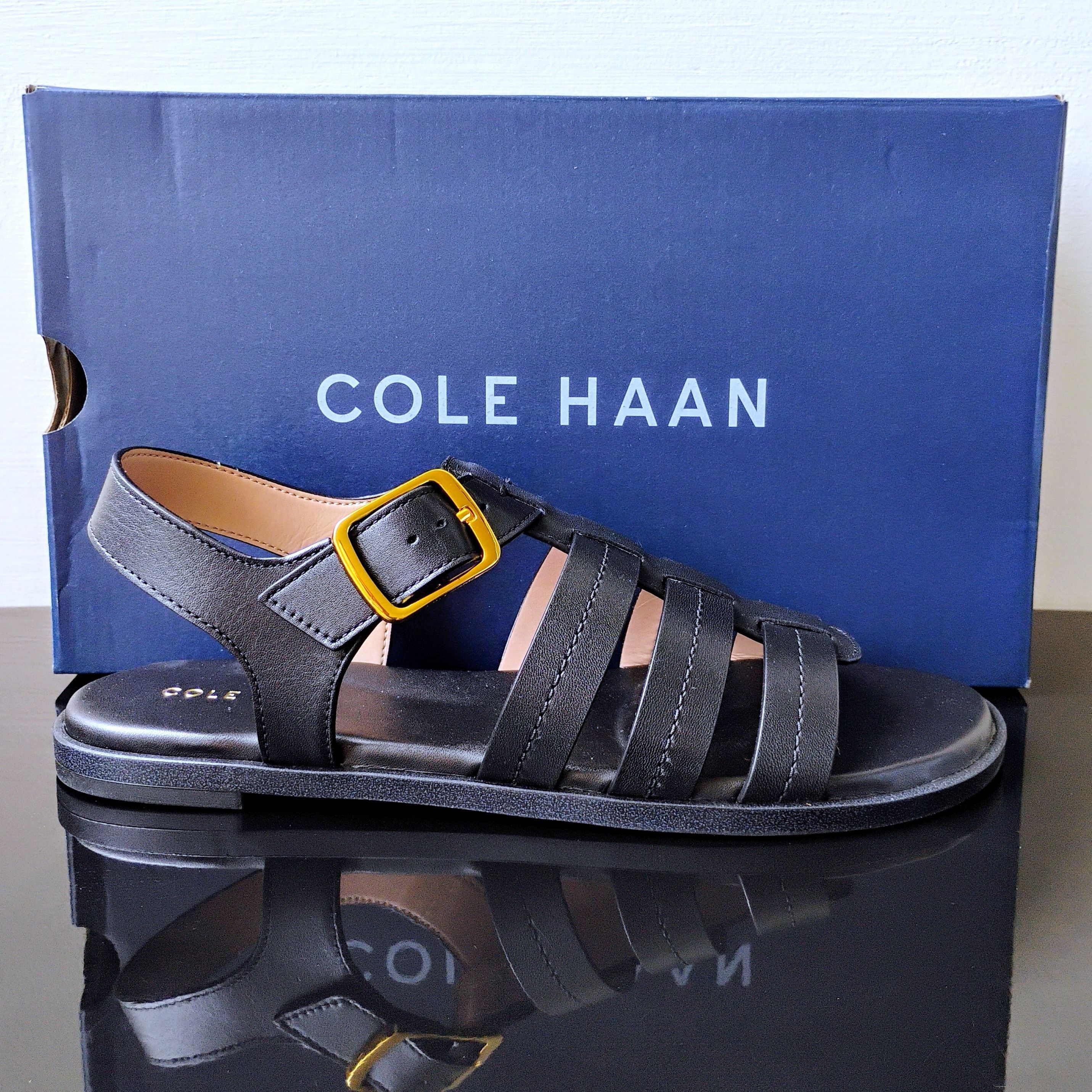 Cole Haan Cole Haan Women's Flynn Fishman Sandals in Amazing Black Size US 7 / IT 37 - 1 Thumbnail