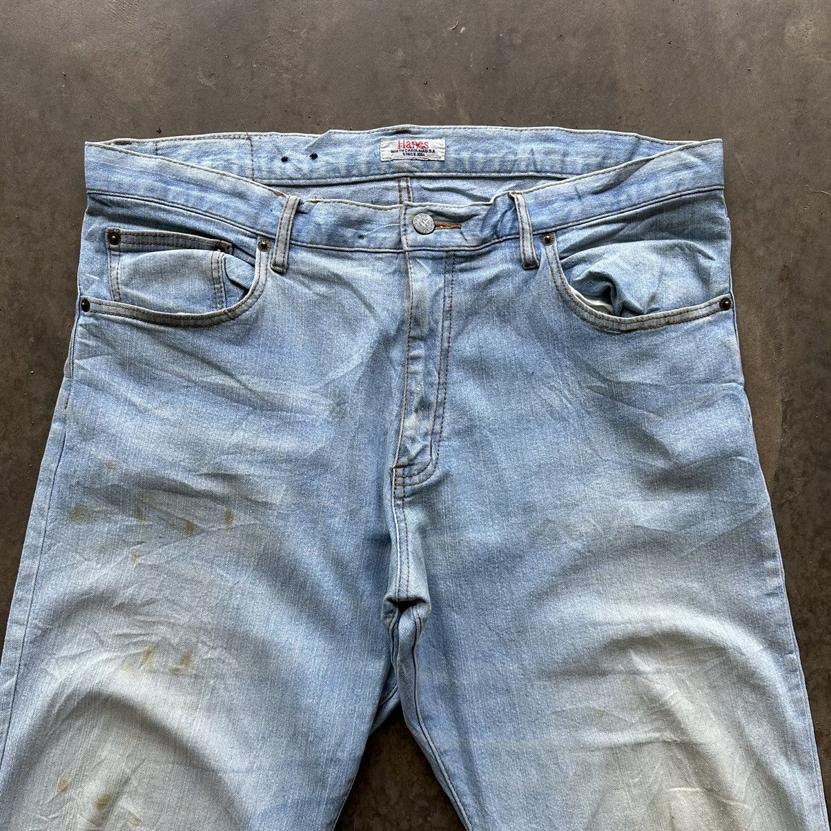 Japanese Brand × Jean × Vintage Vintage Hanes Lightwash Distressed Faded Denim Jean Pant W36 Size US 36 / EU 52 - 3 Thumbnail