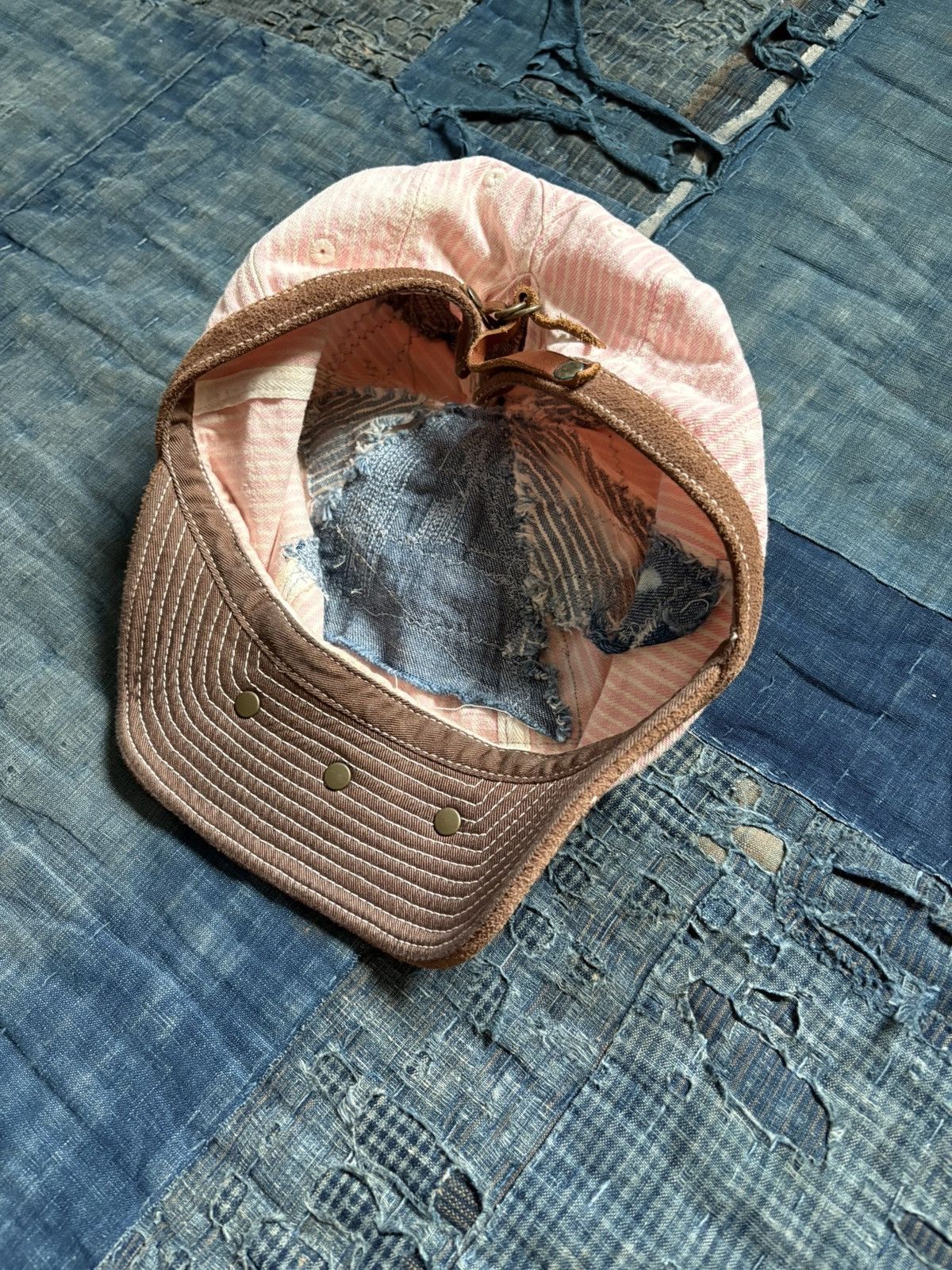 Kapital Kountry kapital patchwork cap hat pink stripe Size ONE SIZE - 4 Thumbnail