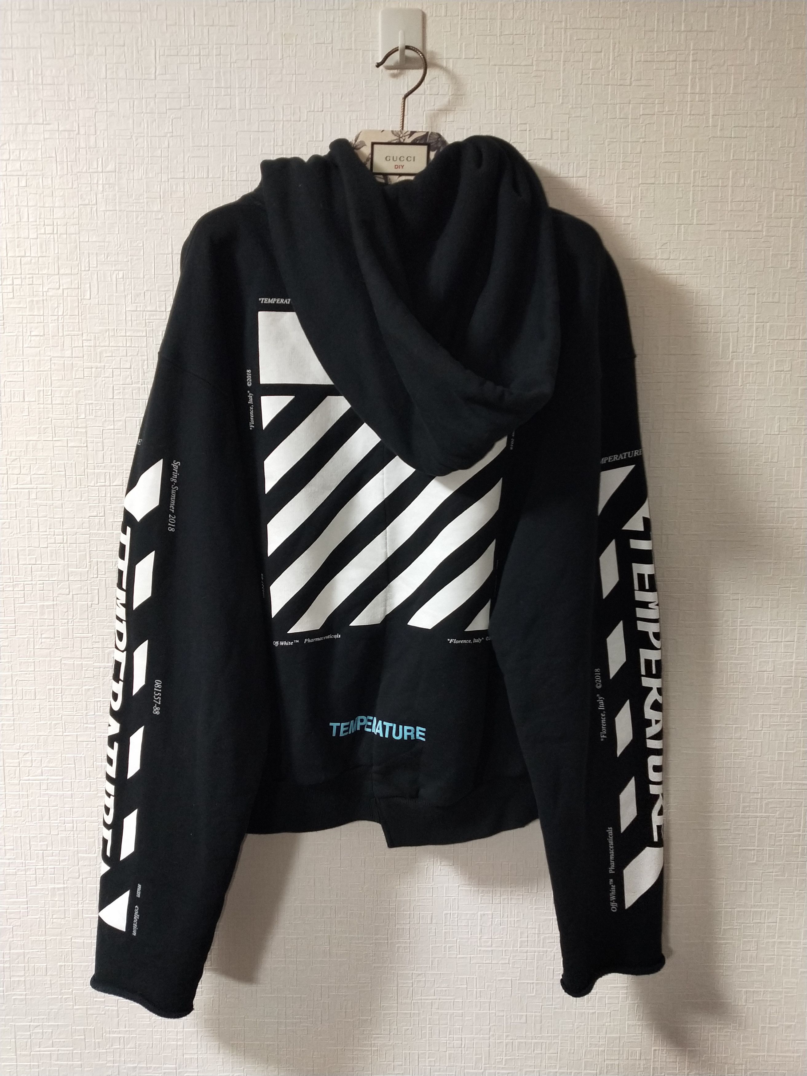Off-White 'Temperature' Diagonal Hoodie Size US S / EU 44-46 / 1 - 1 Thumbnail