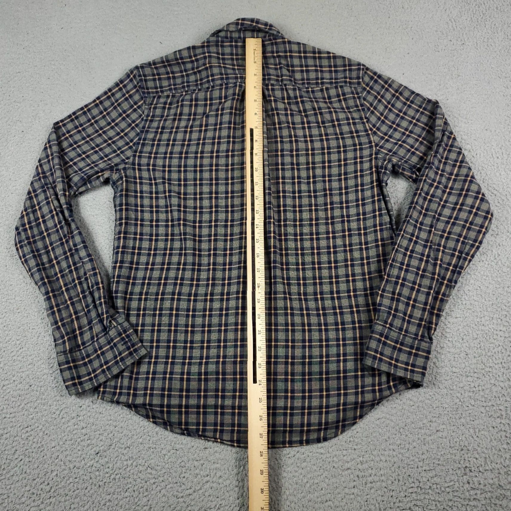Lucky Brand Lucky Brand Shirt Mens Small Gray Blue Plaid Button-Up Long Sleeve Size US S / EU 44-46 / 1 - 3 Thumbnail